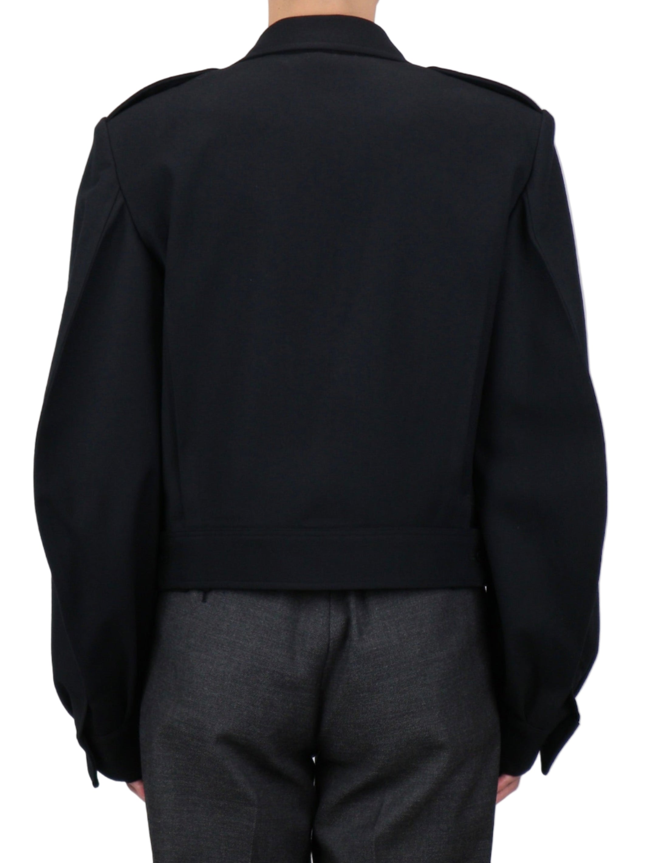 WOOL BARATHEA MASSIVE ROUNDED SLEEVE IKE JACKET