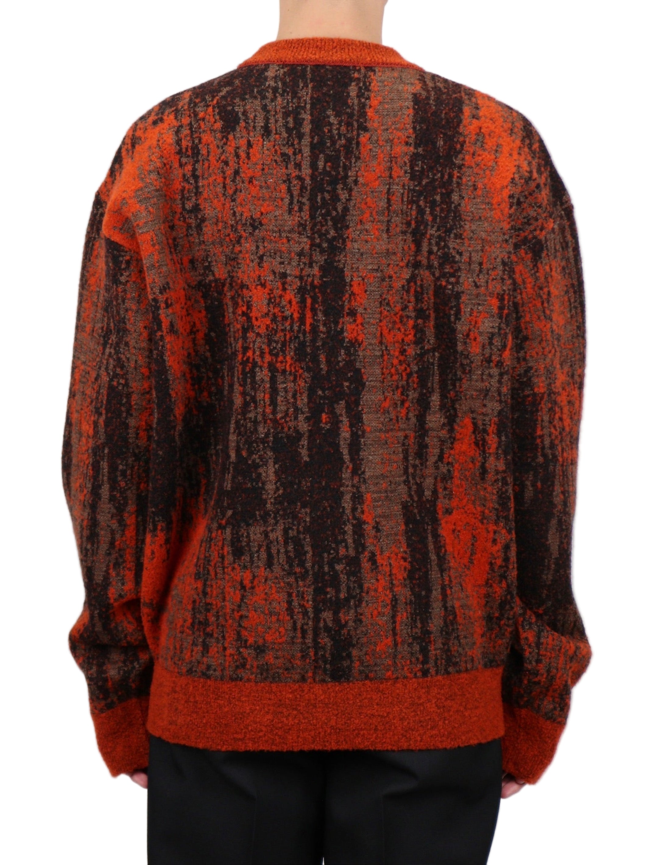 JACQUARD KNIT CREW NECK SWEATER