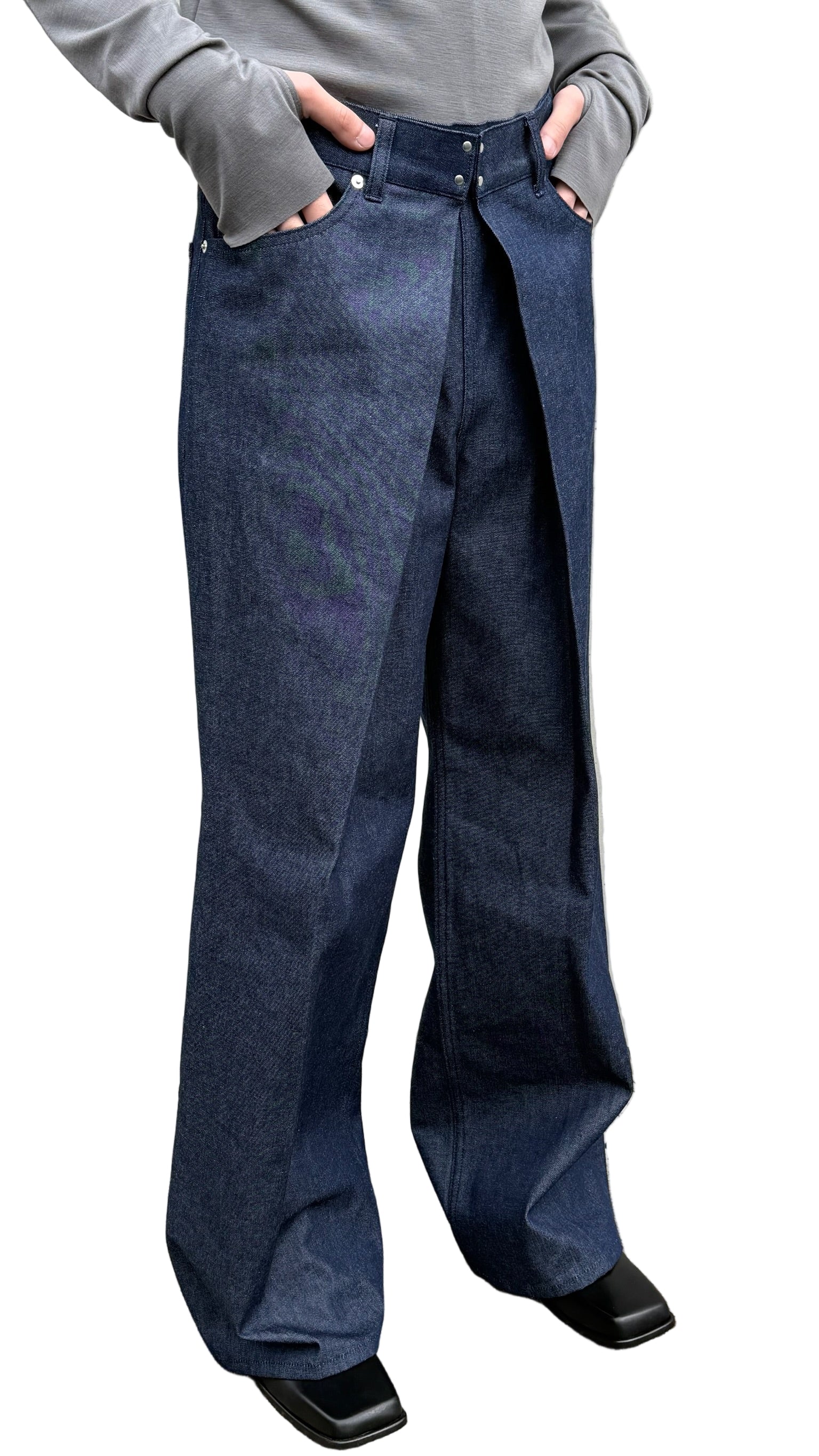 RIGID DENIM WIDE PANTS