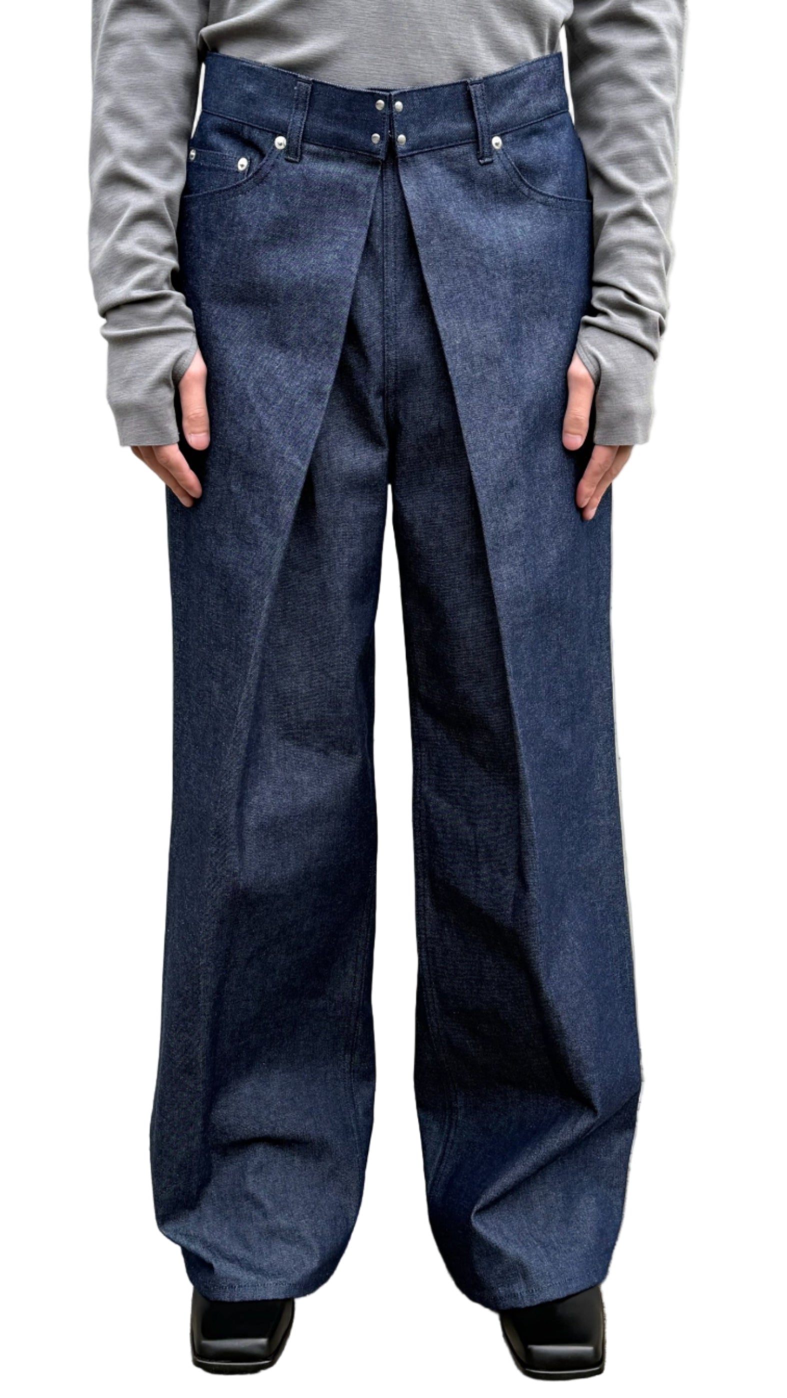 RIGID DENIM WIDE PANTS