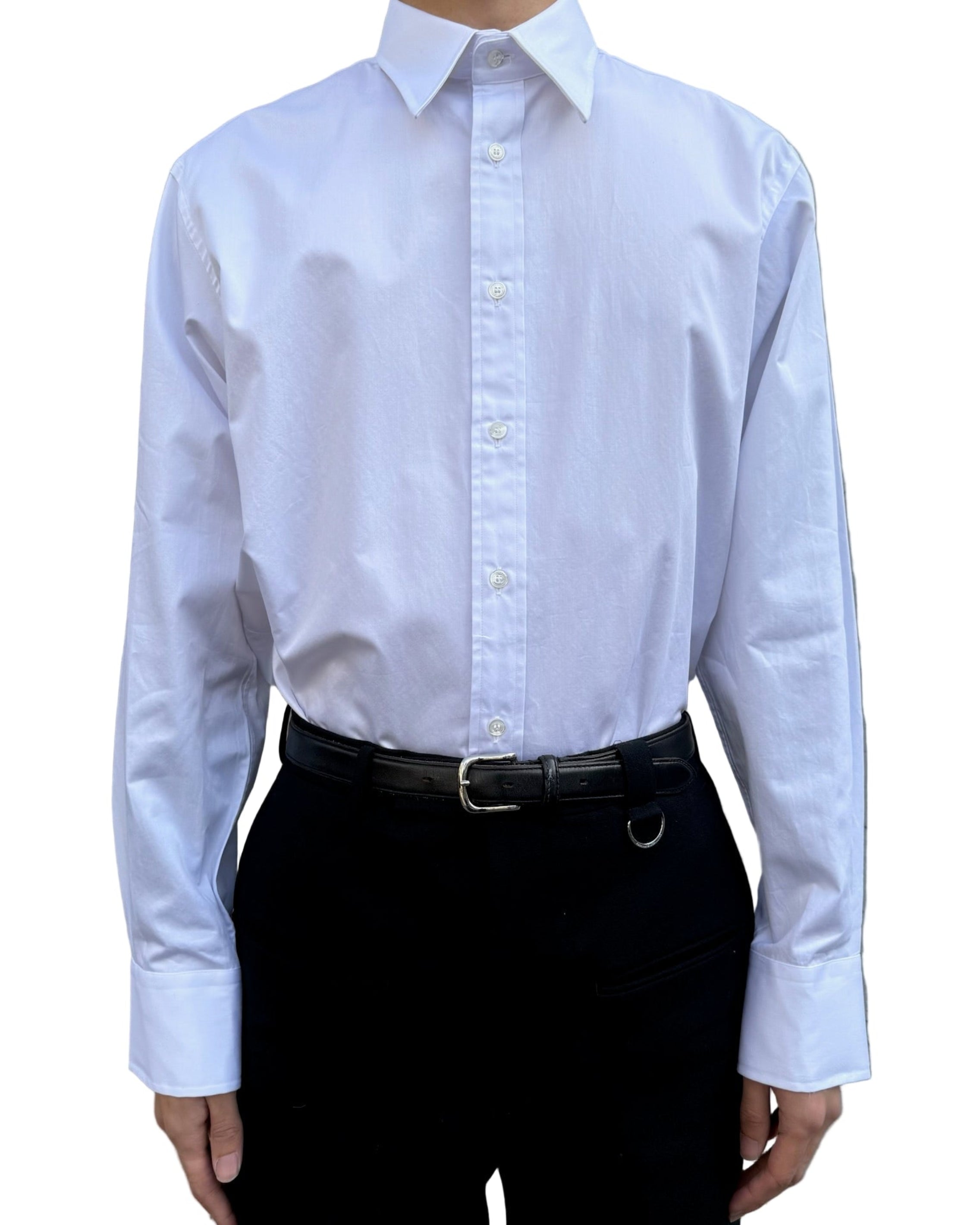 COTTON SATIN DETACHABLE COLLAR SHIRT
