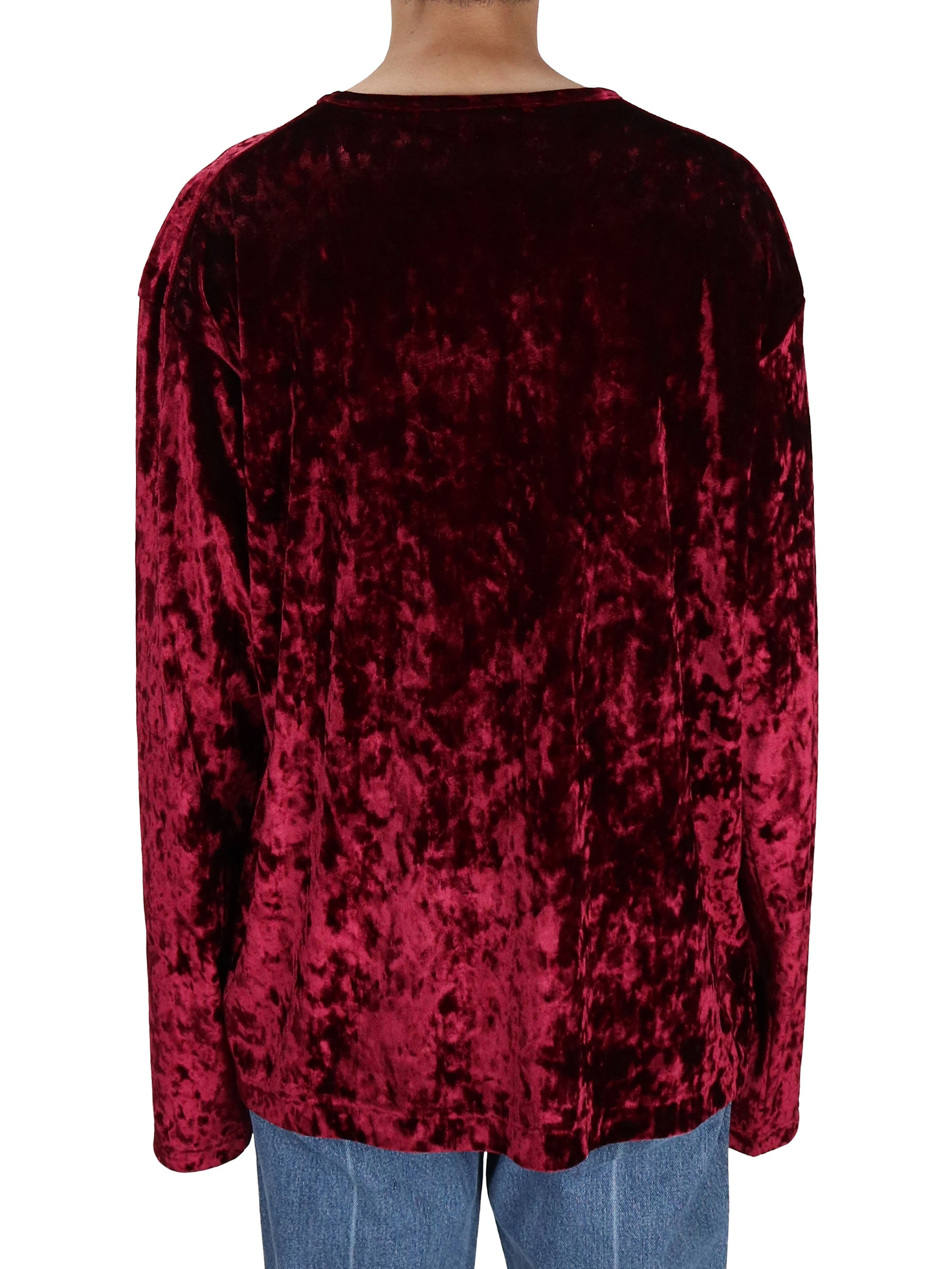 CRUSHED VELOUR CREW NECK TOP