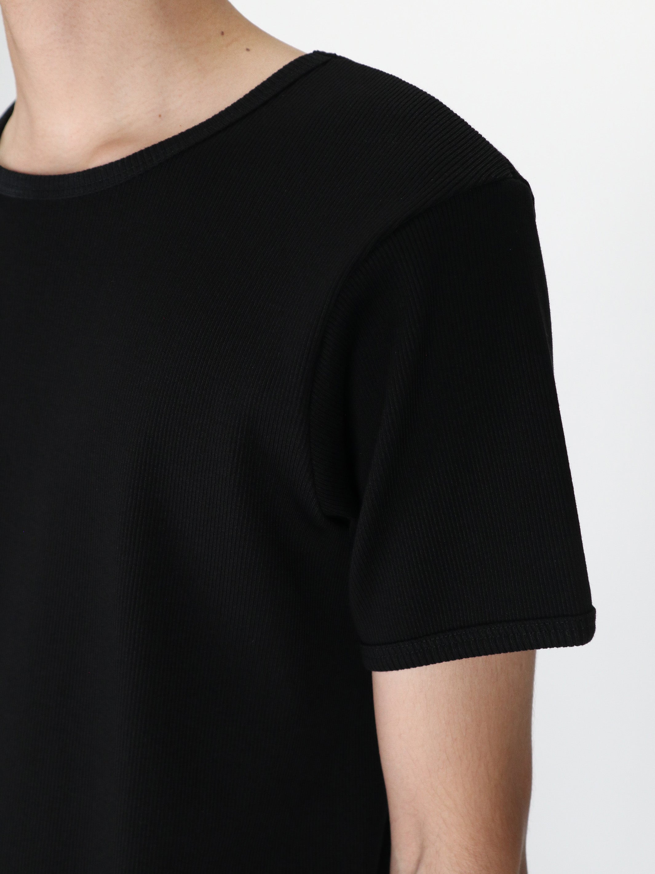 COTTON RIB SWITCHED T-SHIRT