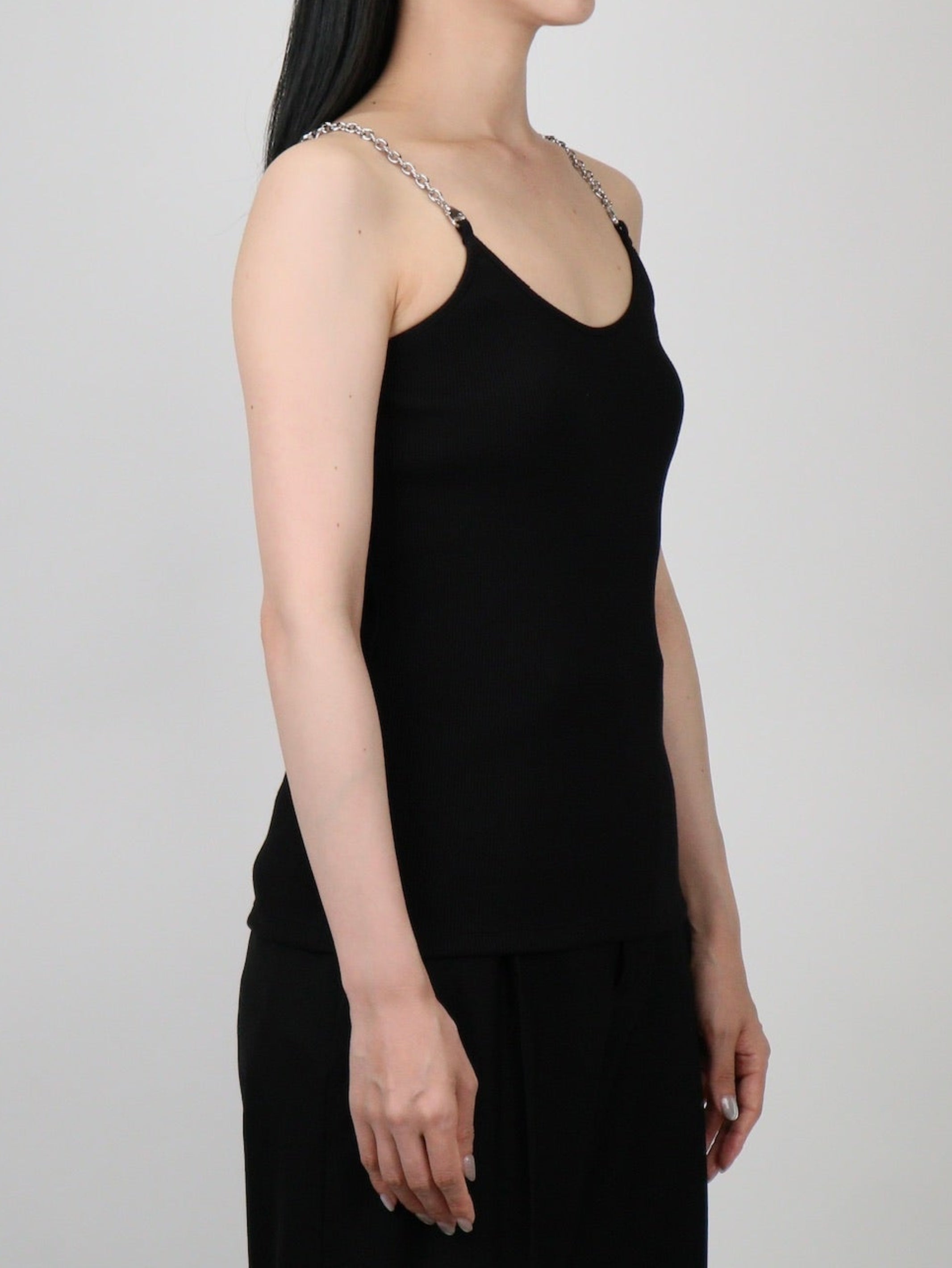 COTTON RIB CHAIN STRAP CAMISOLE