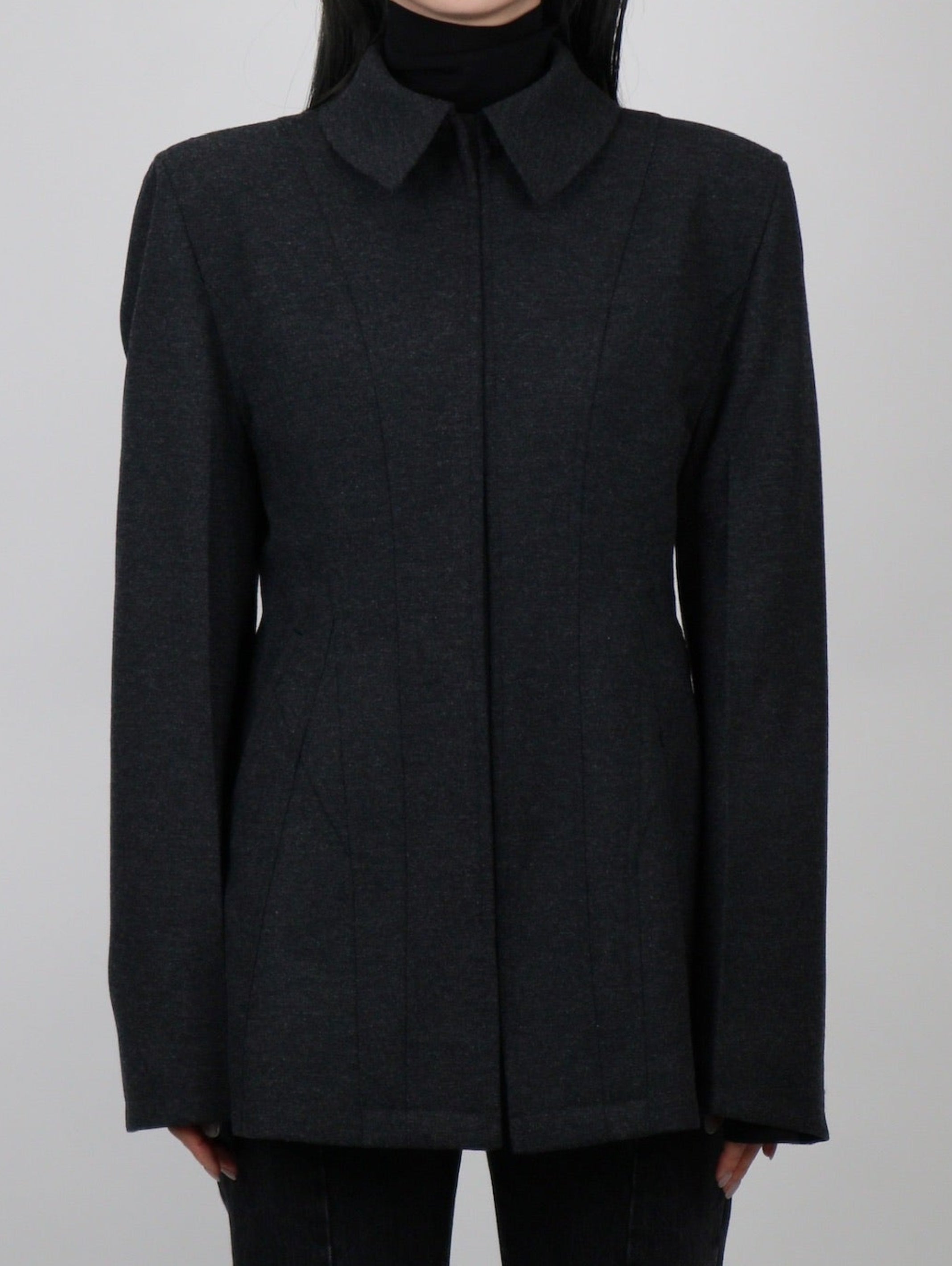 WOOL BARATHEA HOOK JACKET