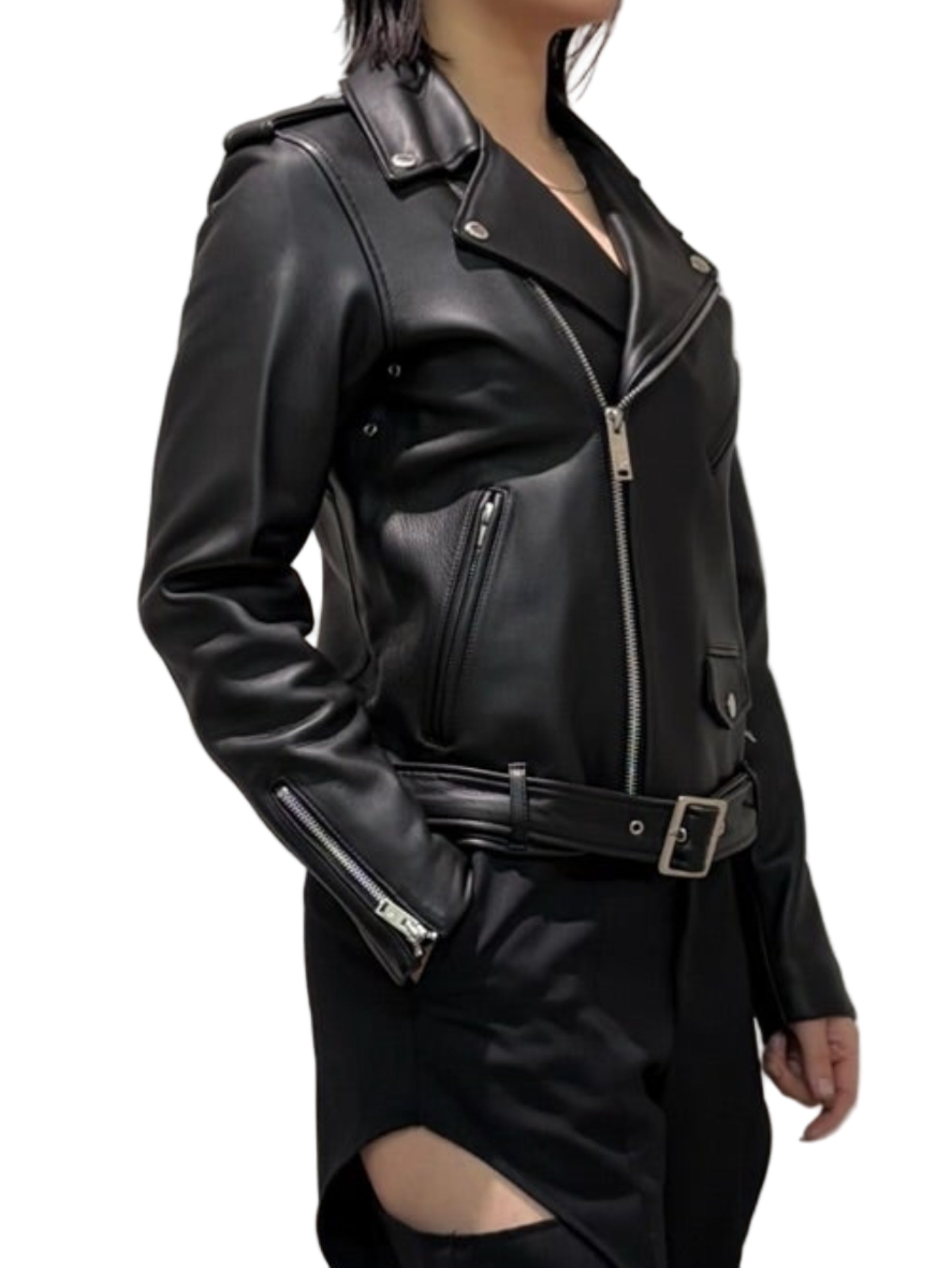 Womens Leather Biker Jacket