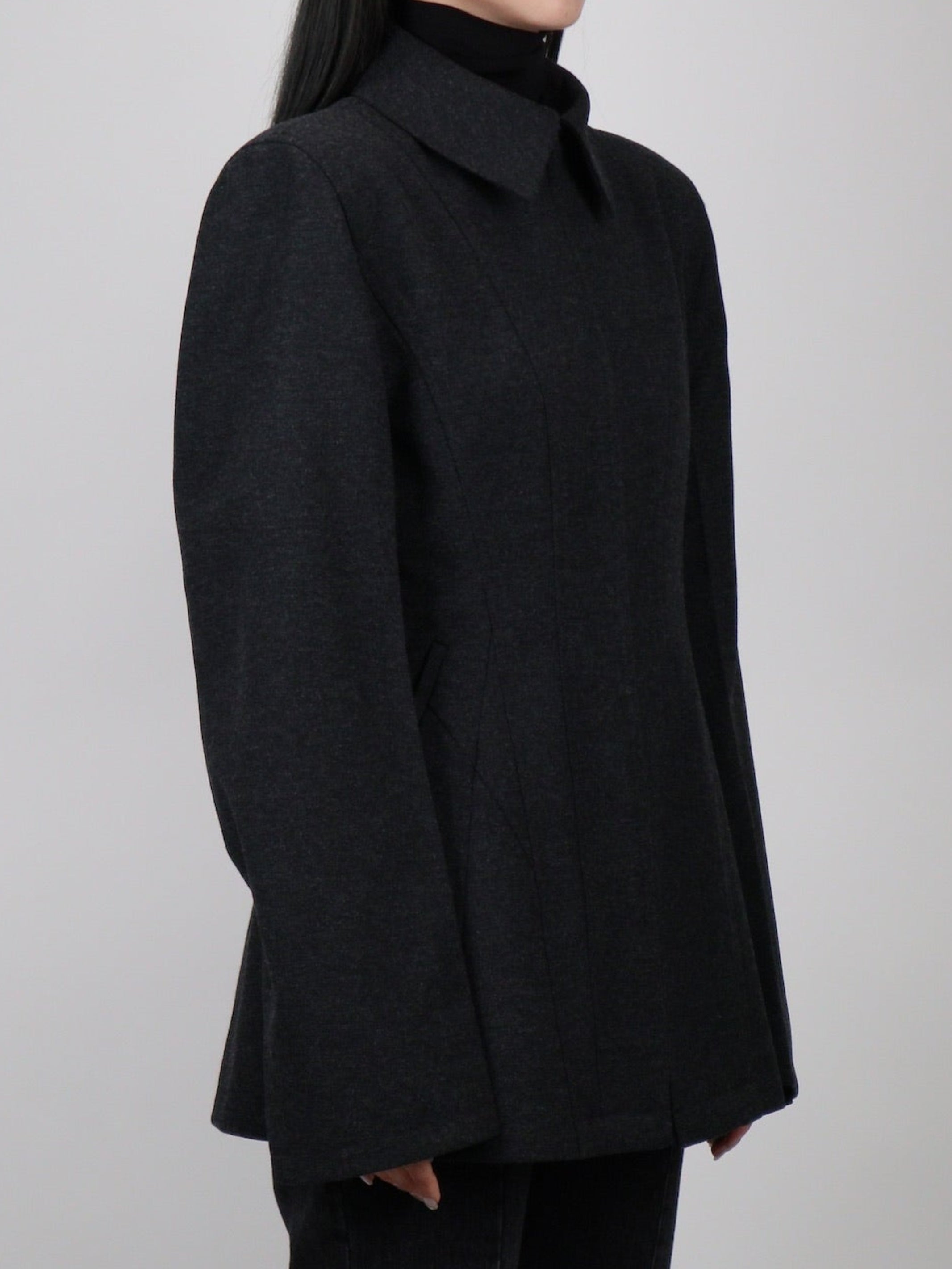WOOL BARATHEA HOOK JACKET