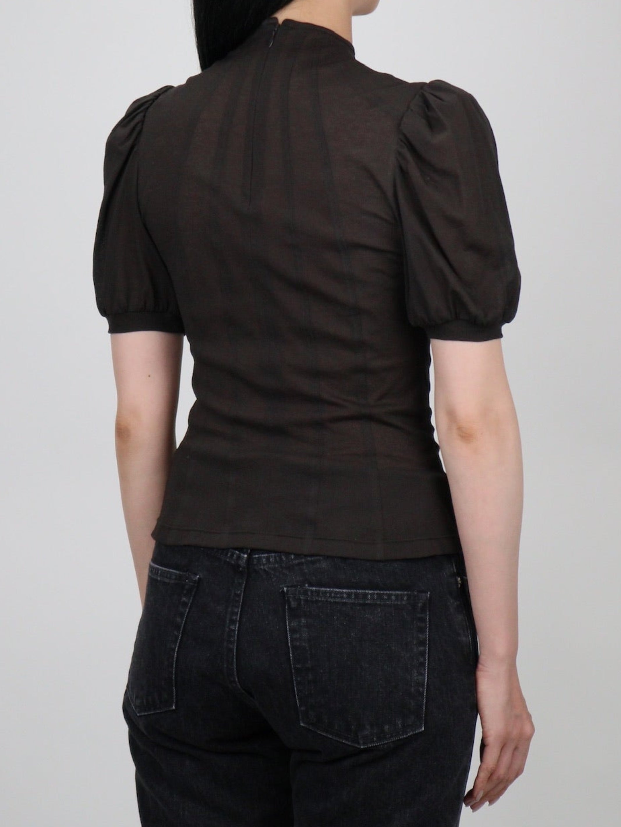 COTTON JERSEY PUFF SLEEVE T-SHIRT