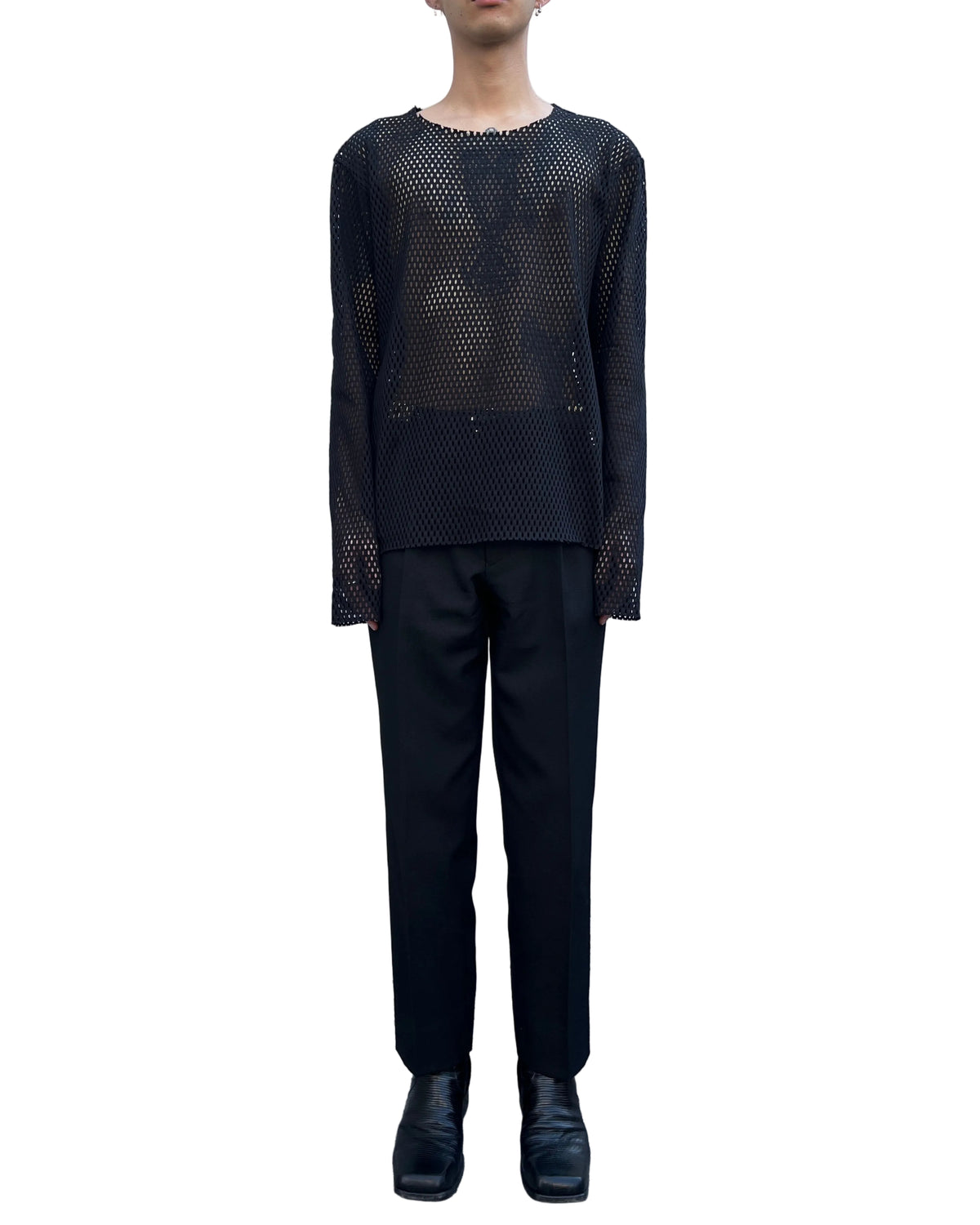 COTTON MESH PULLOVER