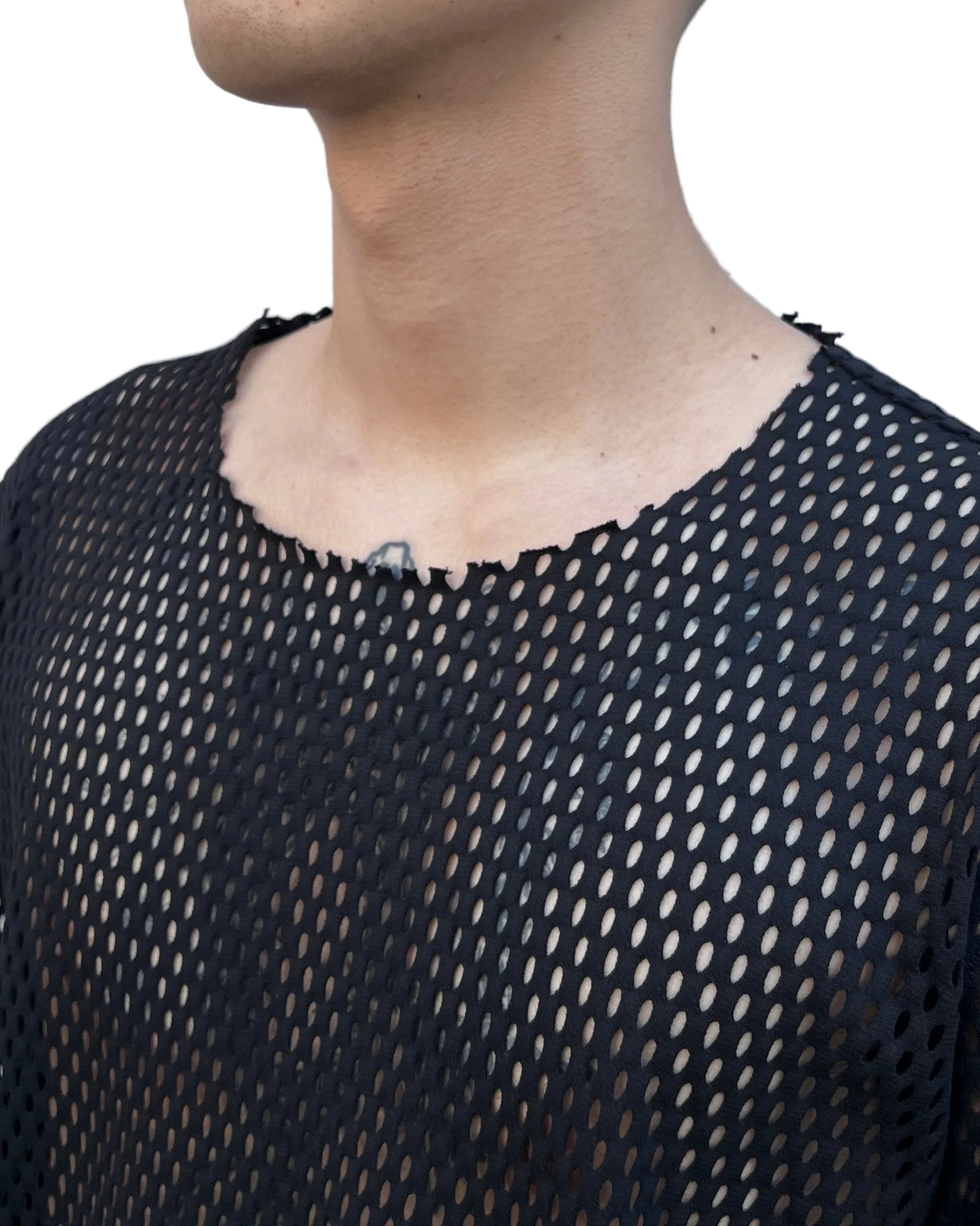COTTON MESH PULLOVER