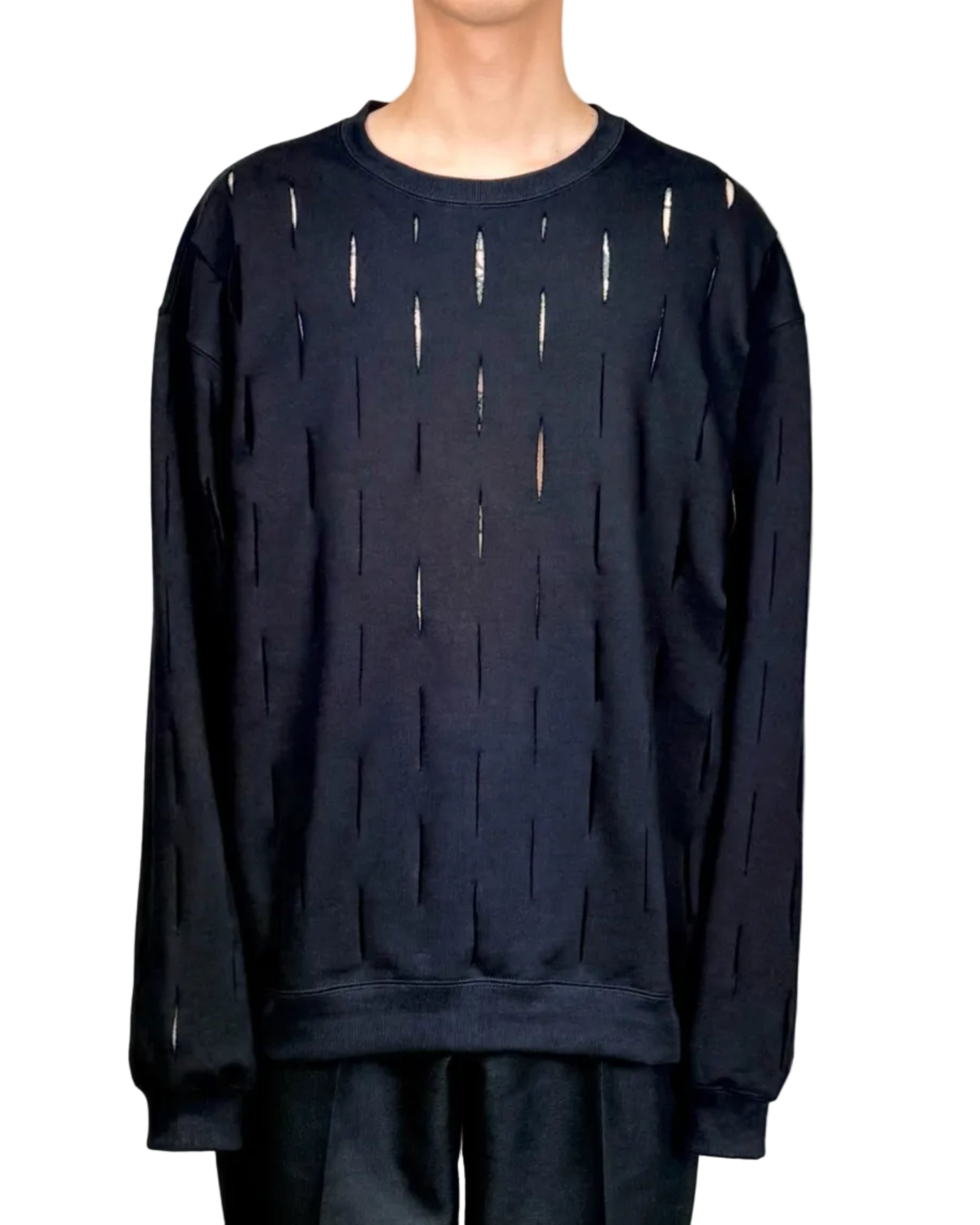 SLASHED SWEAT PULLOVER