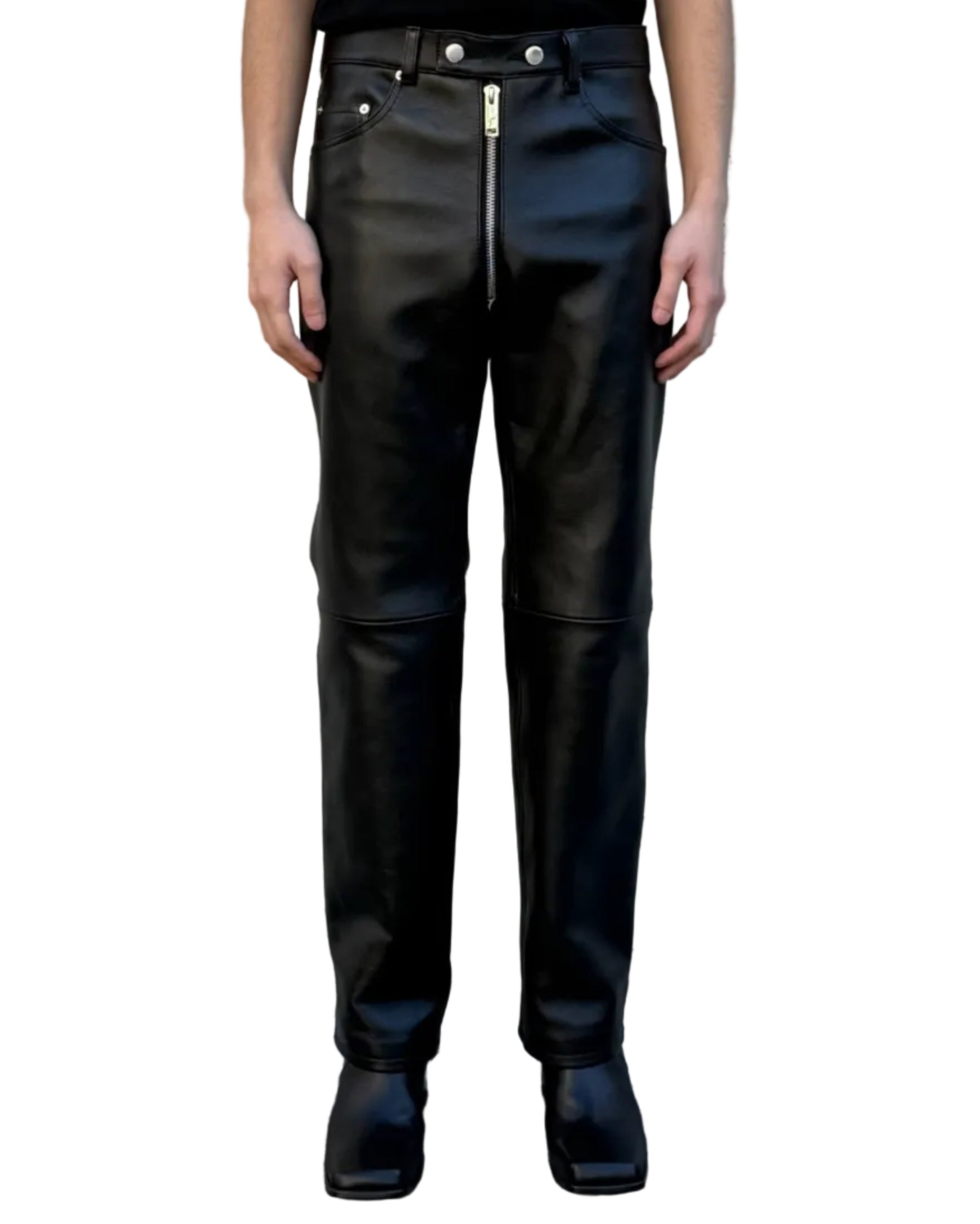 LAMBSKIN WRAPAROUND ZIP PANTS