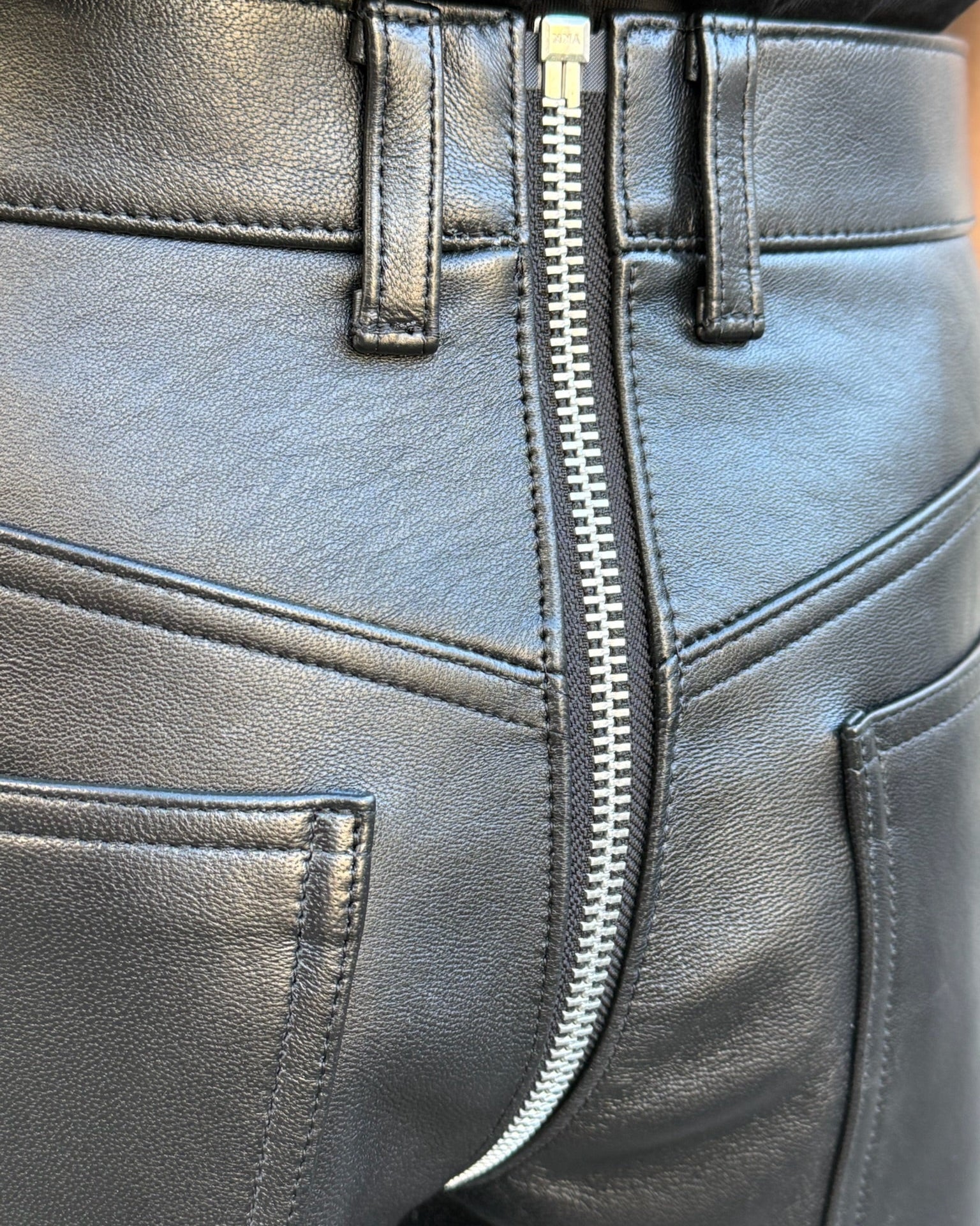 LAMBSKIN WRAPAROUND ZIP PANTS
