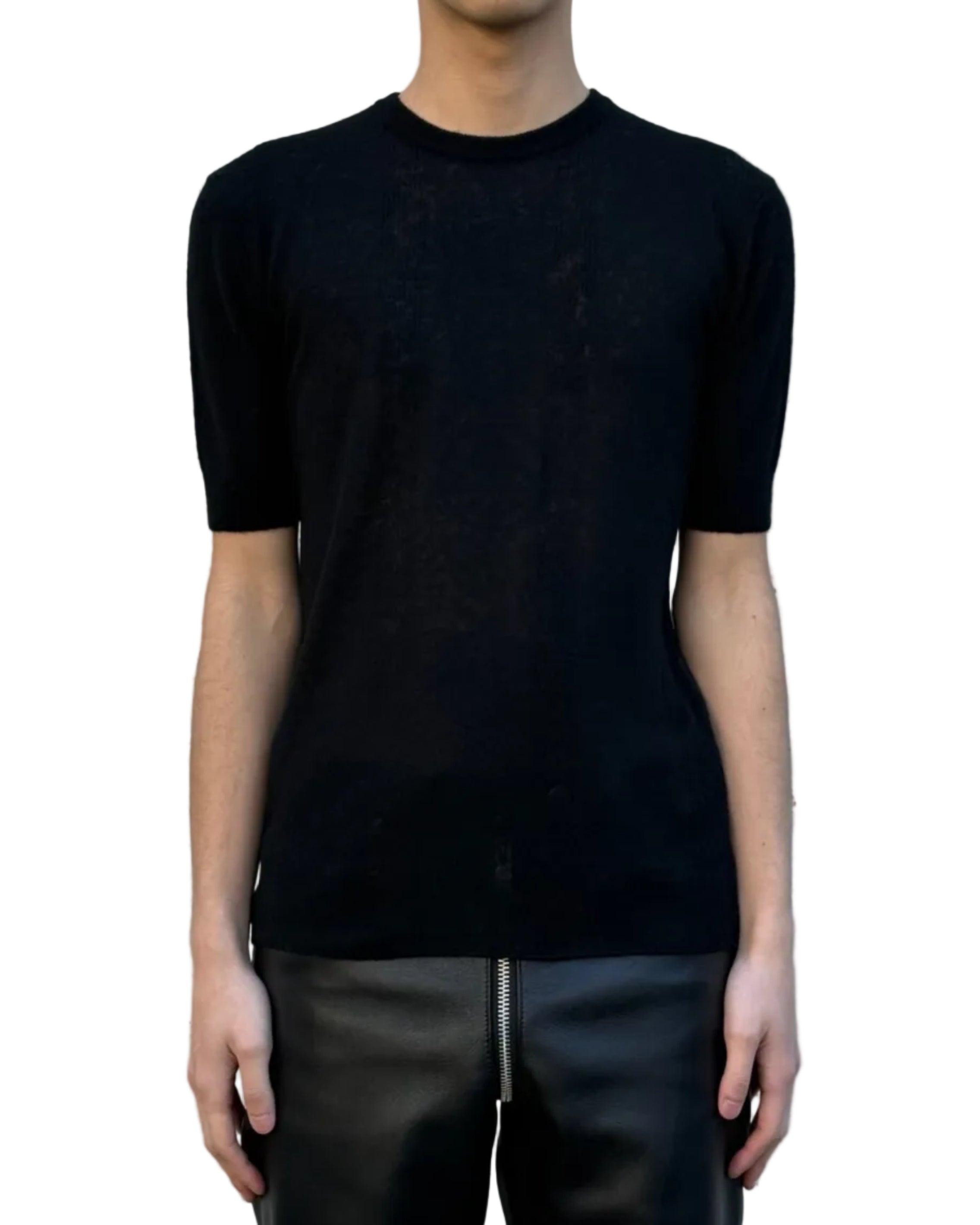 WOOL CASHMERE RIB KNIT TEE