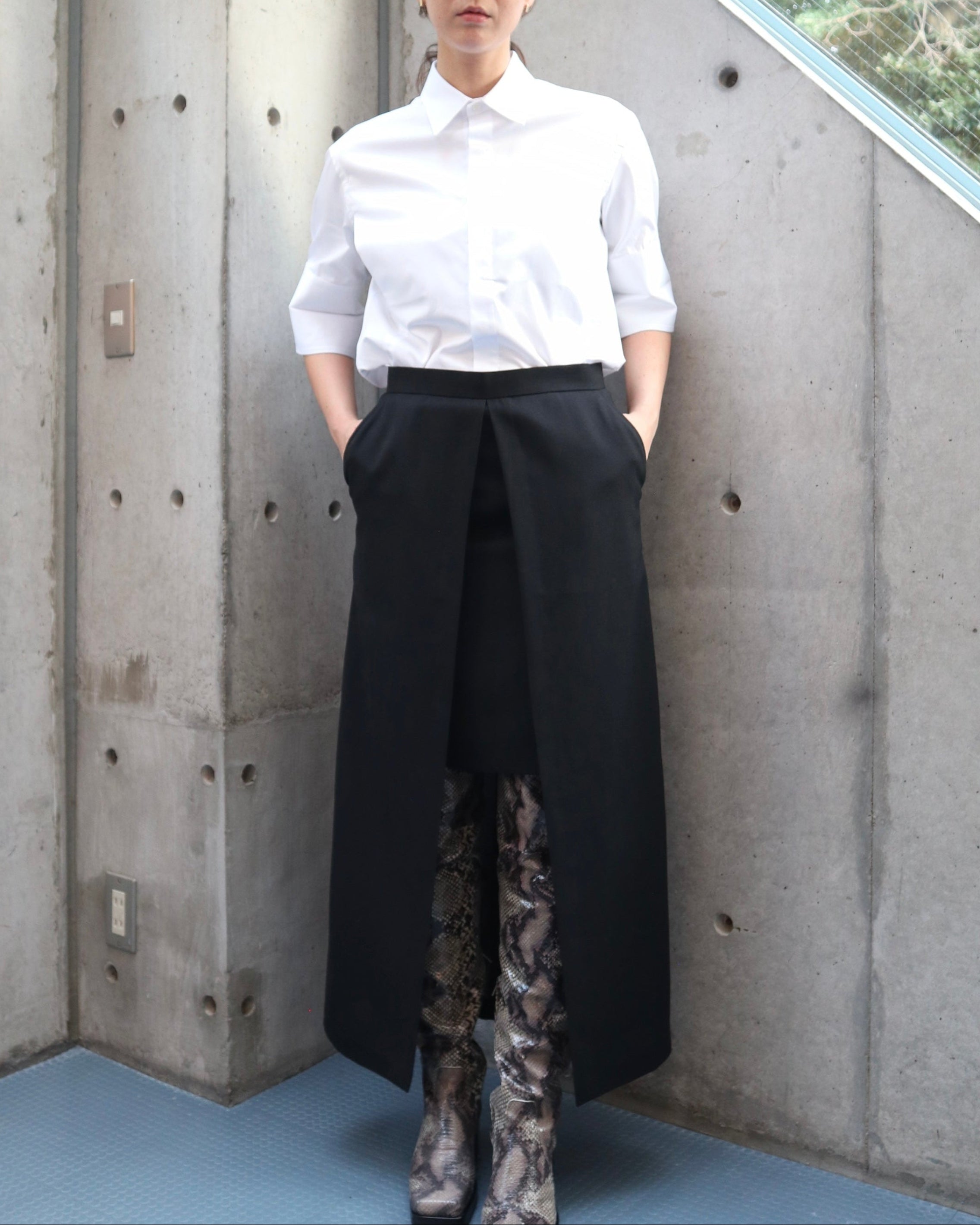 COTTON SATIN HALF SLEEVE SHIRT