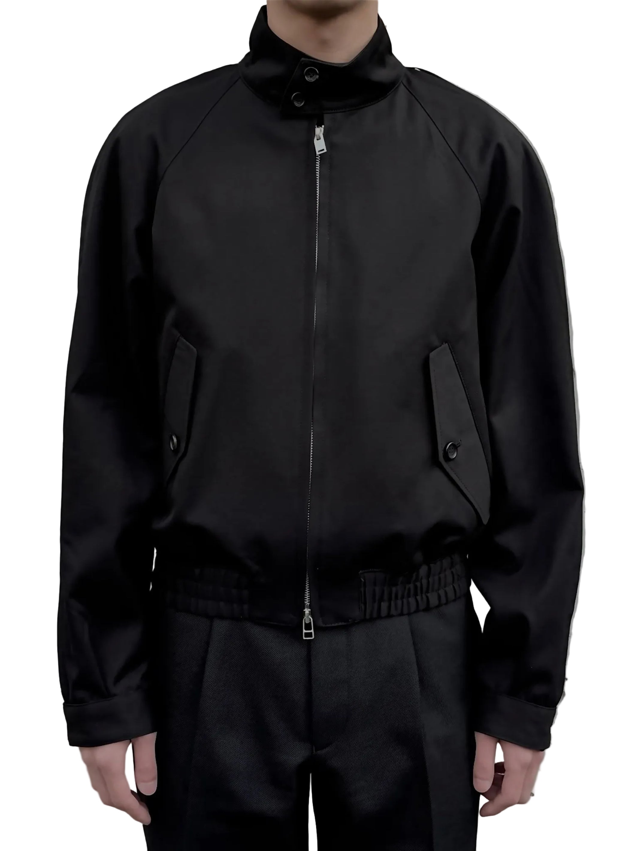 T/C TWILL ZIPPED SLEEVE HARRINGTON JACKET