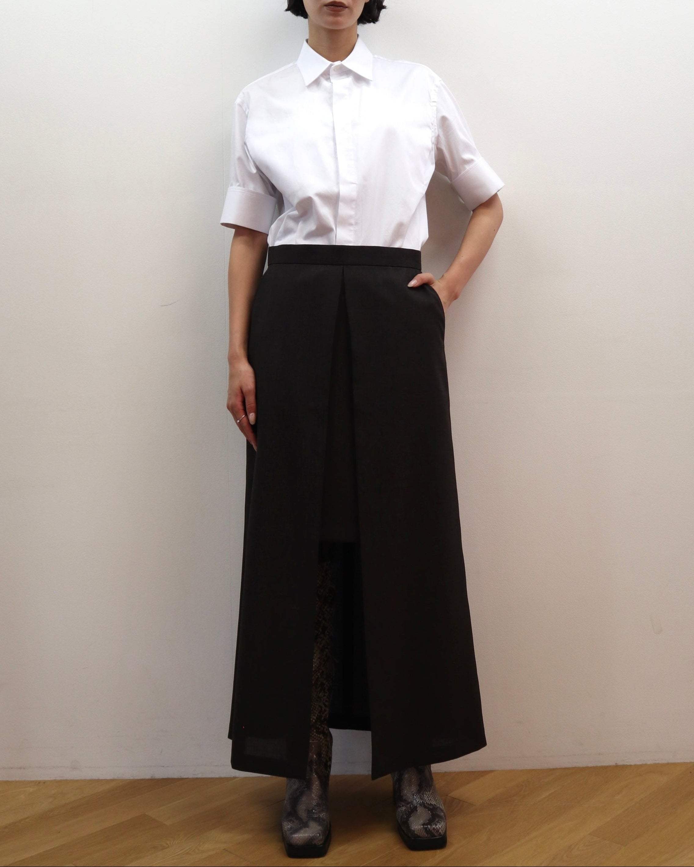 COTTON SATIN HALF SLEEVE SHIRT