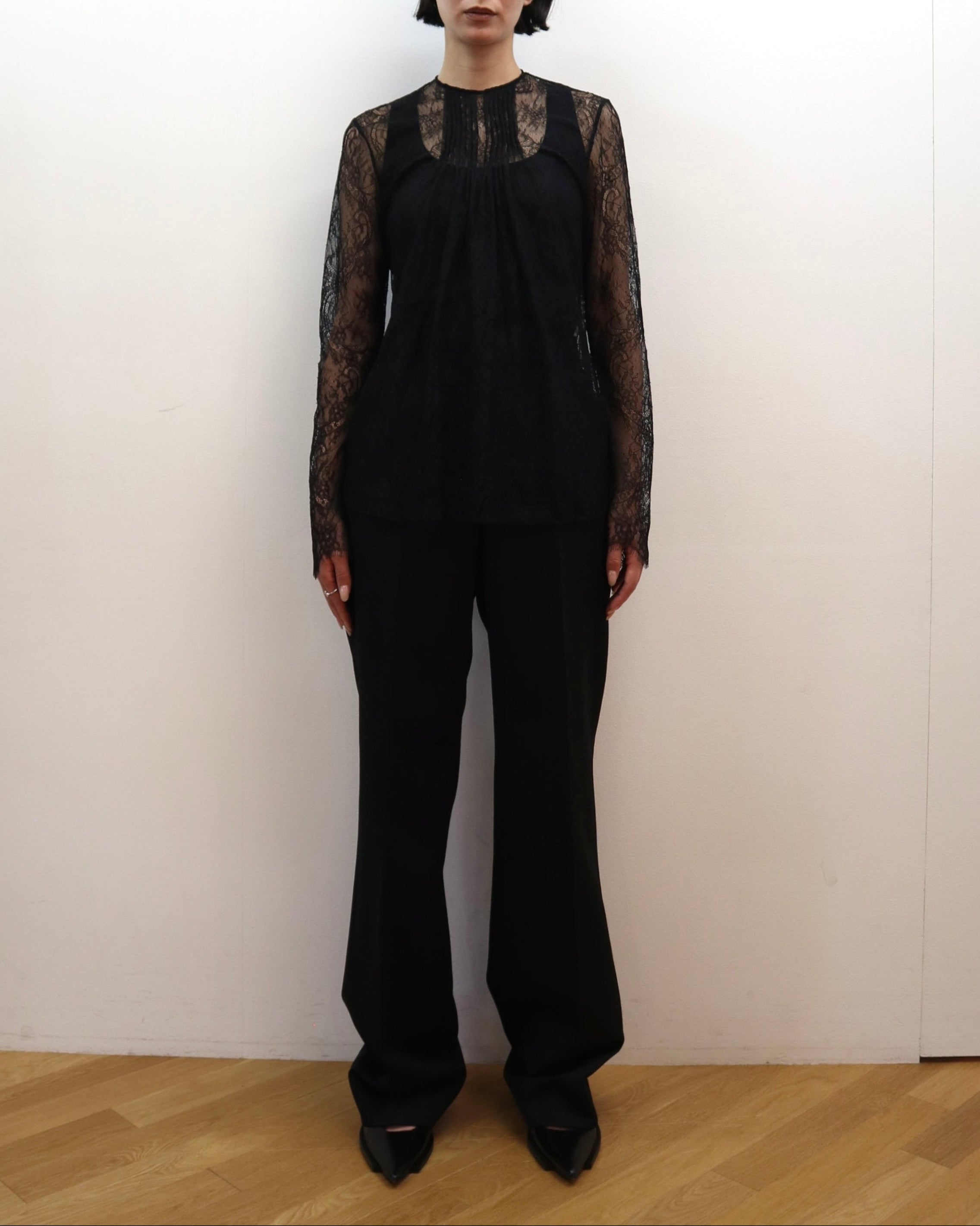 LACE PIN-TUCK TOP
