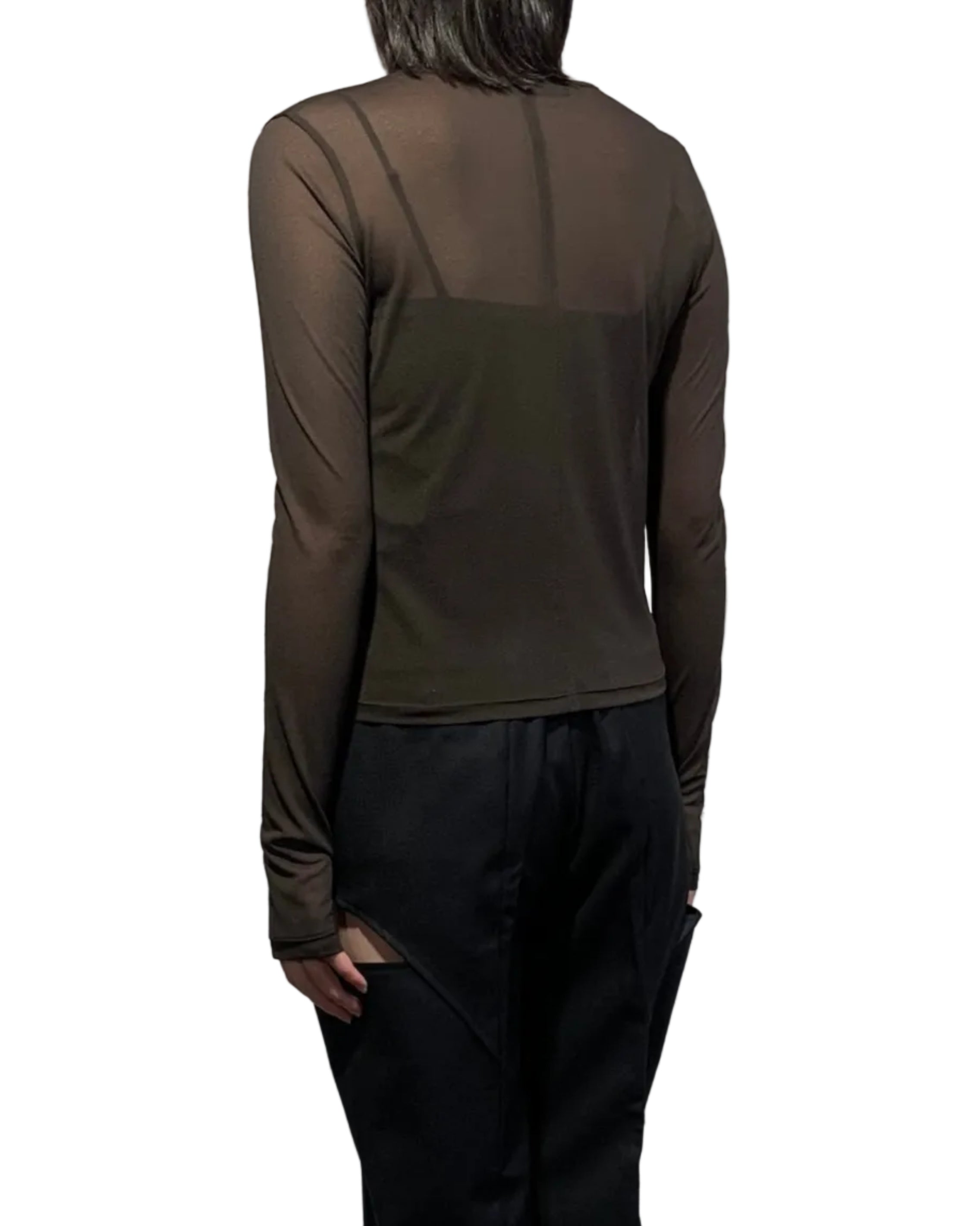 SEE-THROUGH CREW NECK TOP
