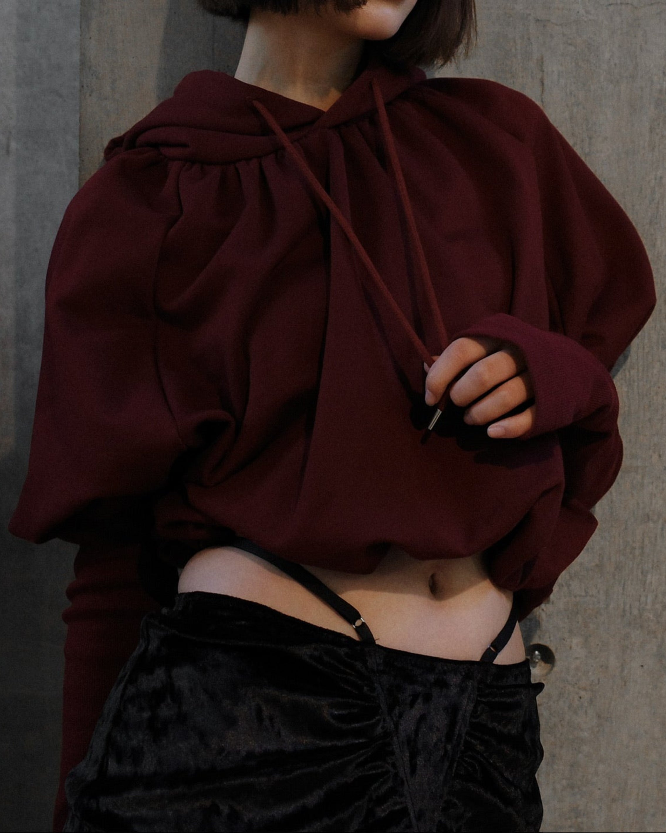 SWEAT BALLOON SLEEVE HOODIE