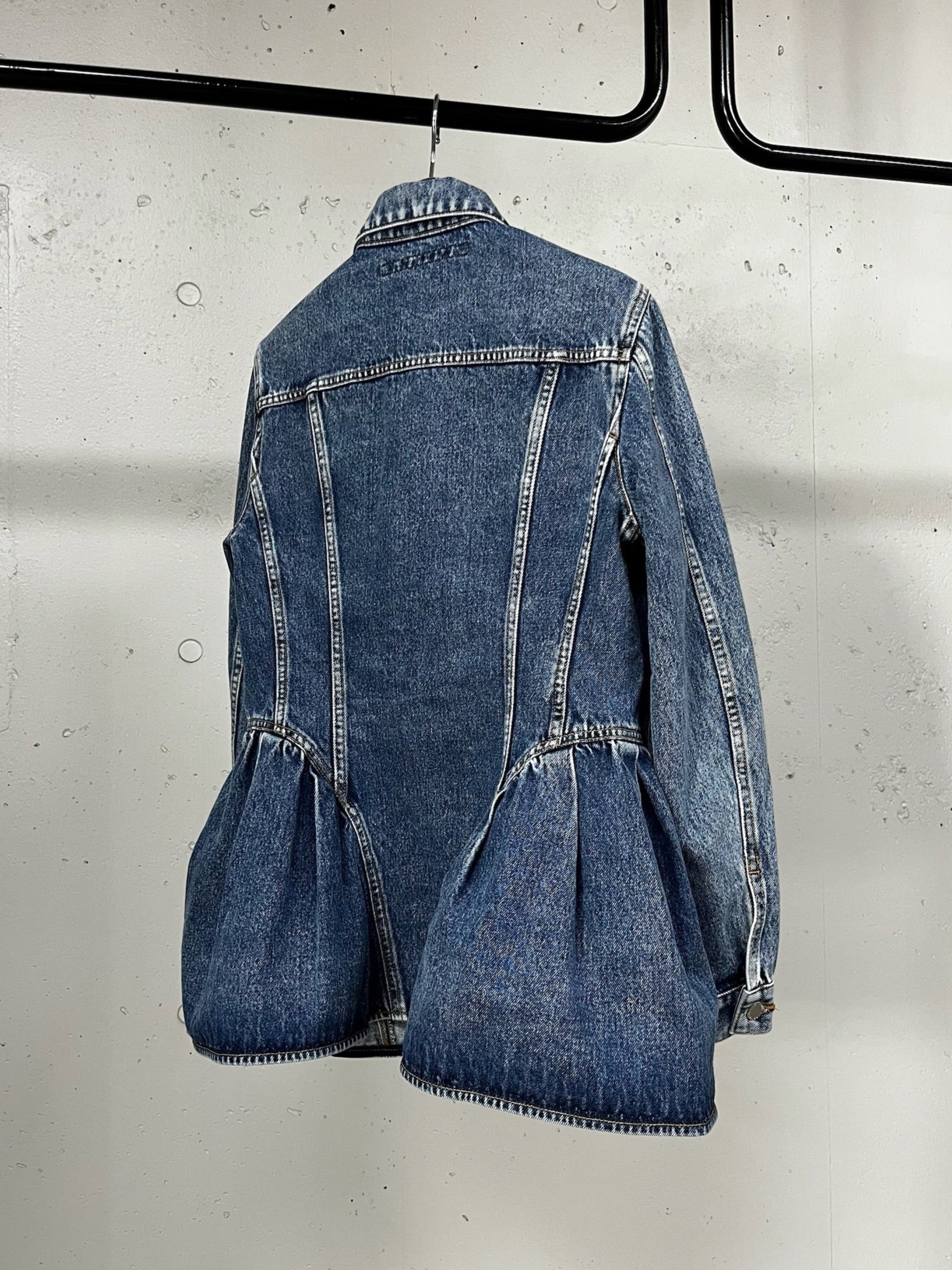 WASHED DENIM PEPLUM JACKET