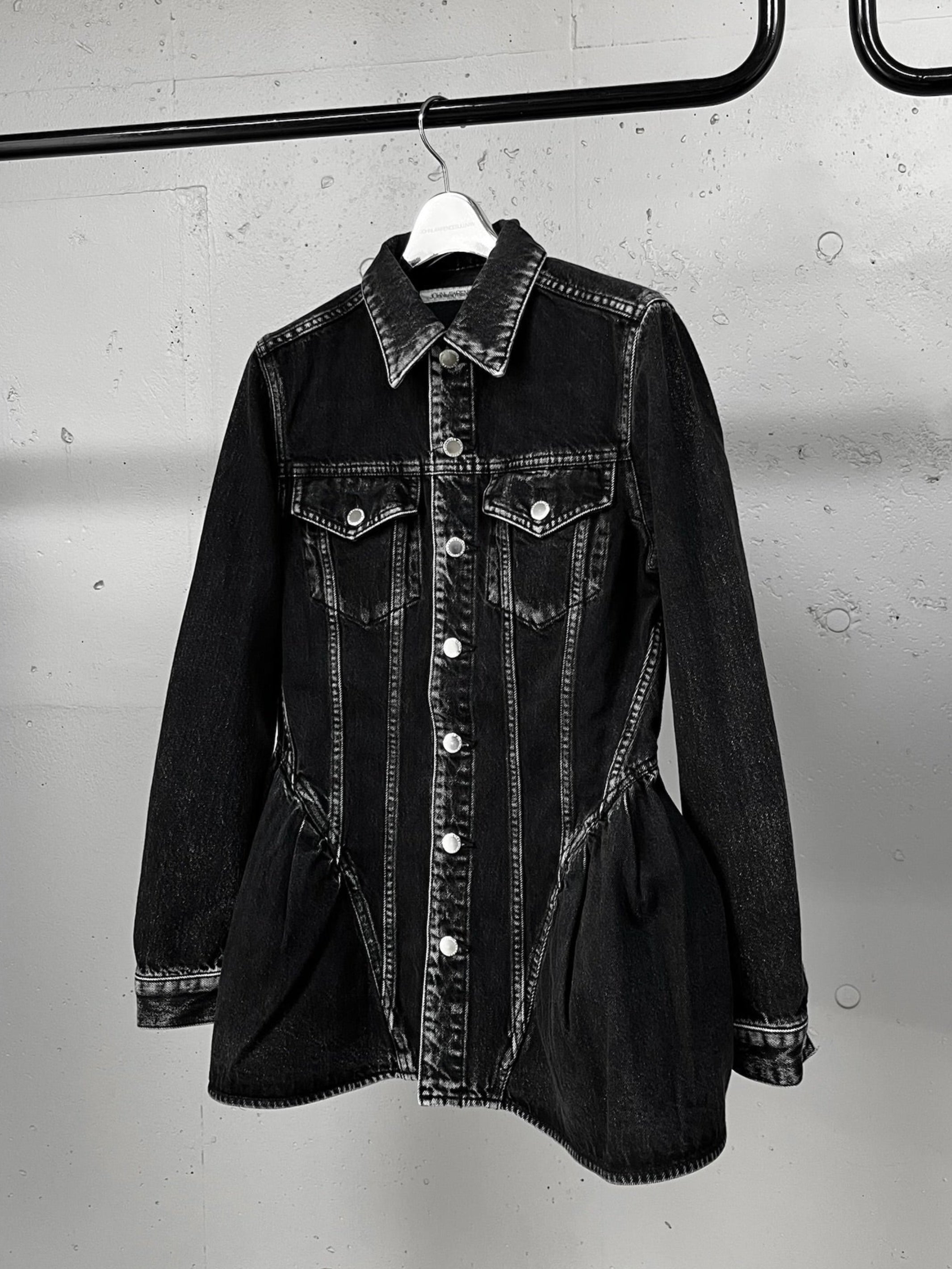 WASHED DENIM PEPLUM JACKET