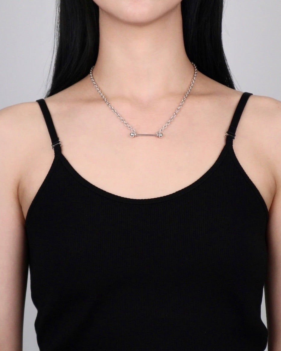 STRAIGHT BARBELL NECKLACE (SHORT)