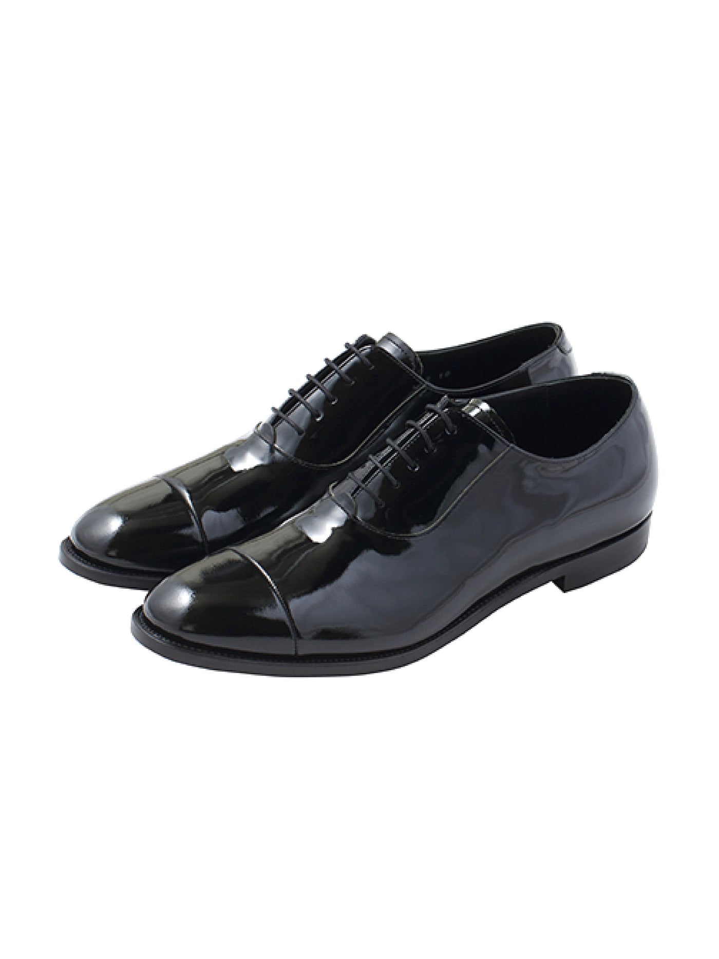 Leather straight tip shoes