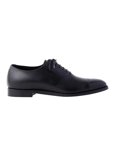 Leather straight tip shoes