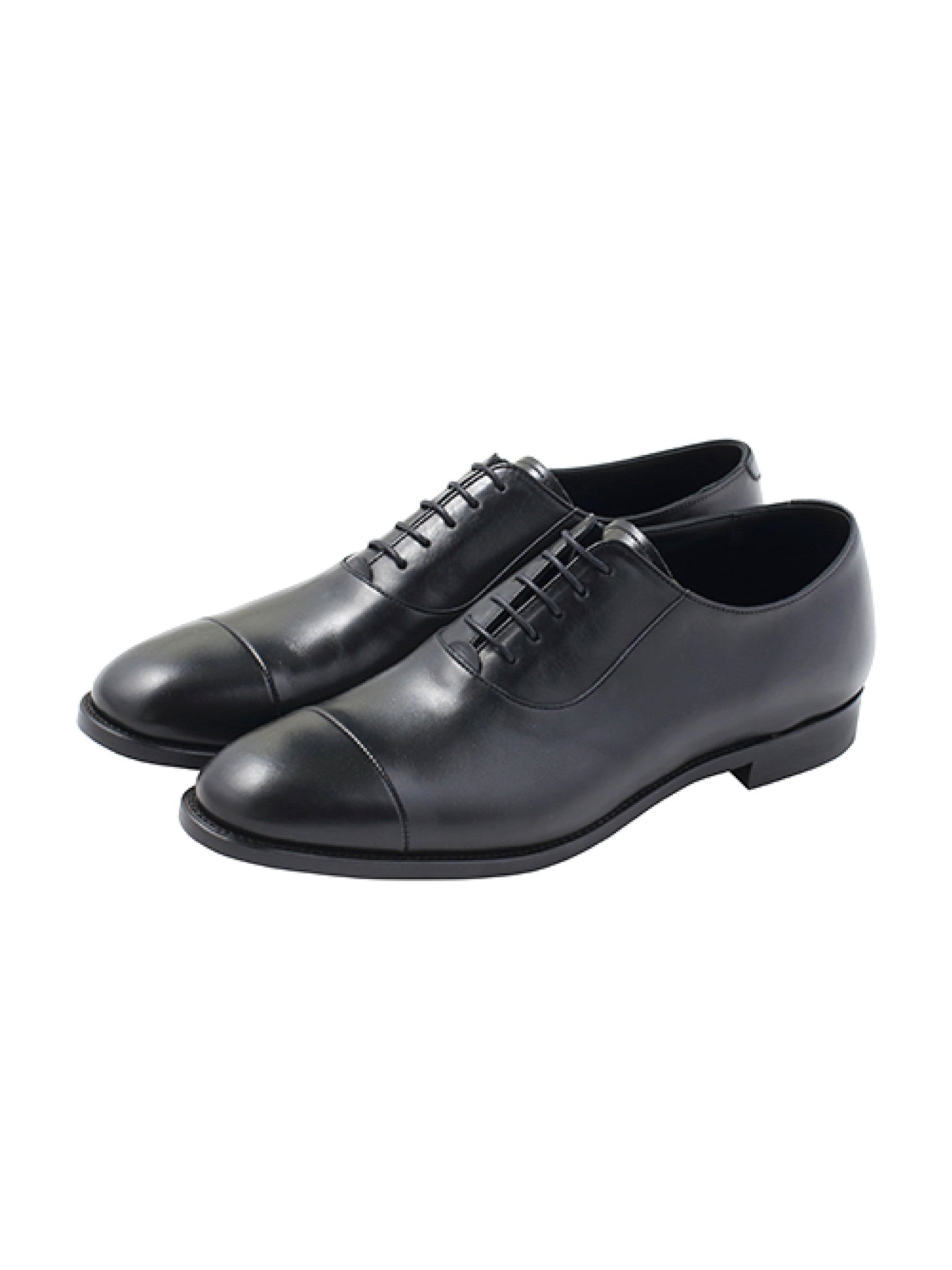 Leather straight tip shoes