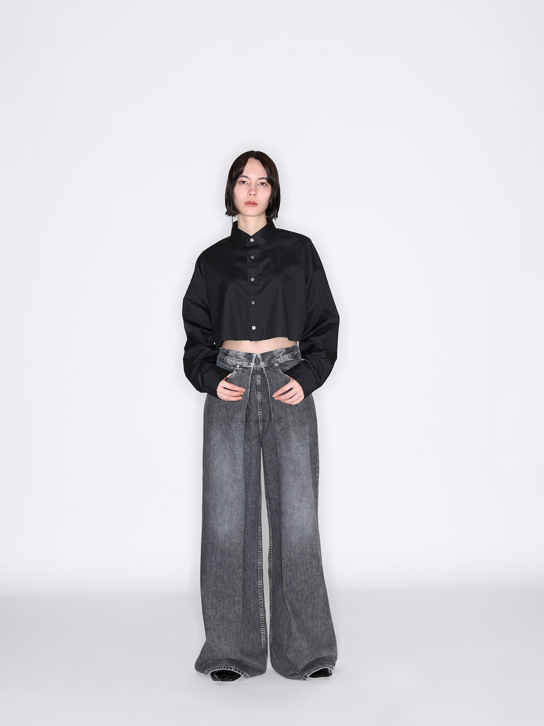 Womens washed denim wide pants – JOHN LAWRENCE SULLIVAN