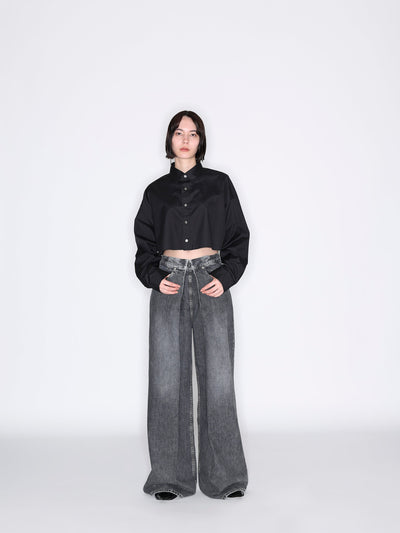 Broadcloth cropped shirt