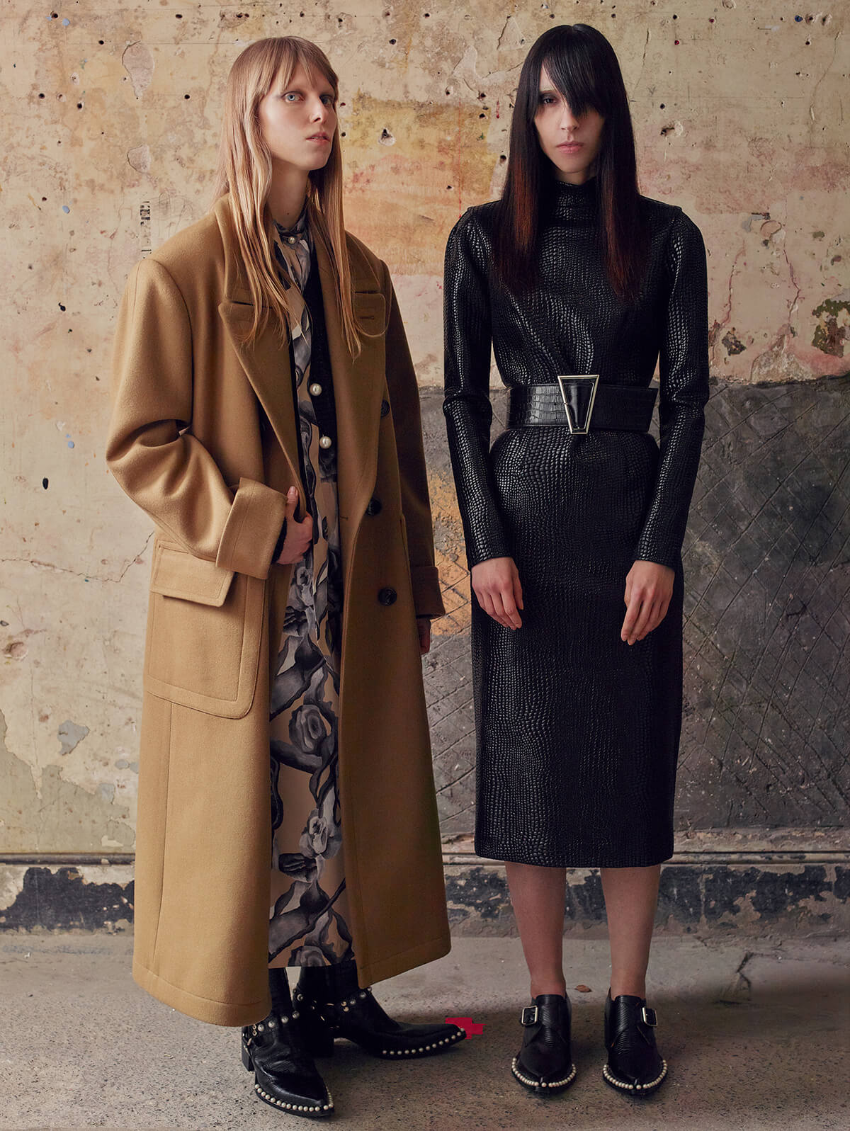 PRINTED HI-NECK DRESS WITH SCARF