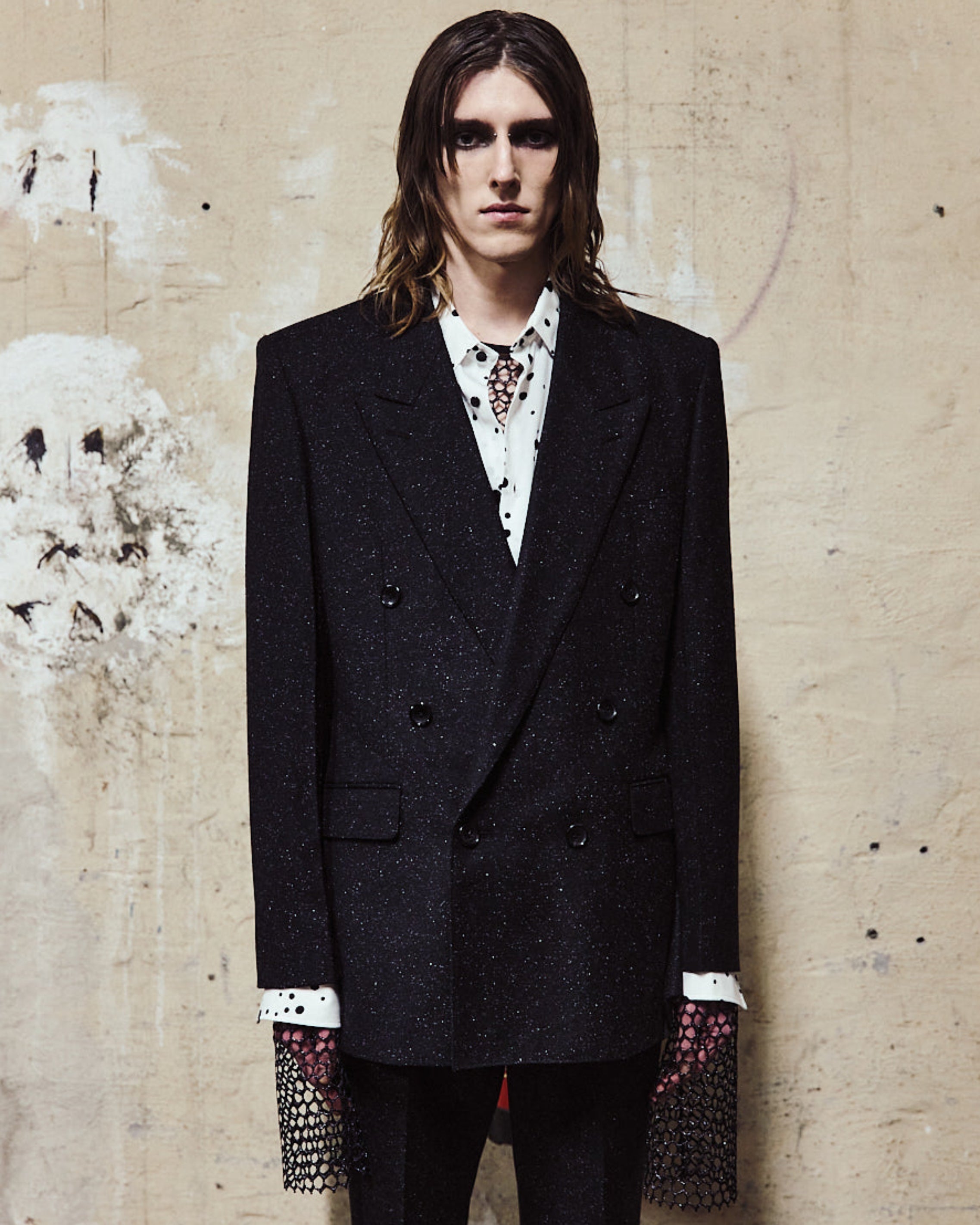 SILK NEP WOOL DOUBLE BREASTED JACKET