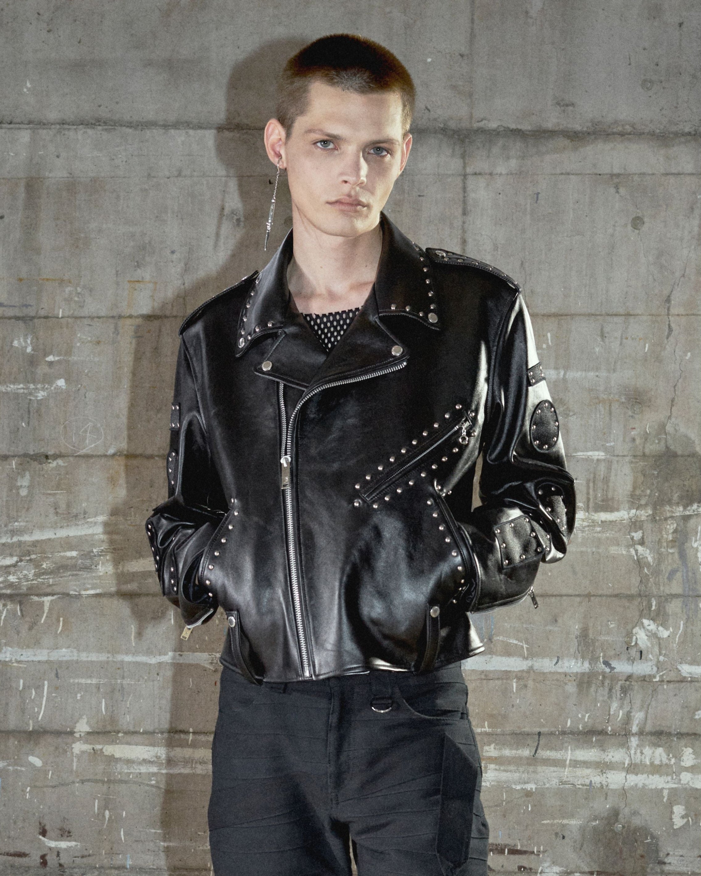 STUDDED PATCH CUSTOM RIDER JACKET