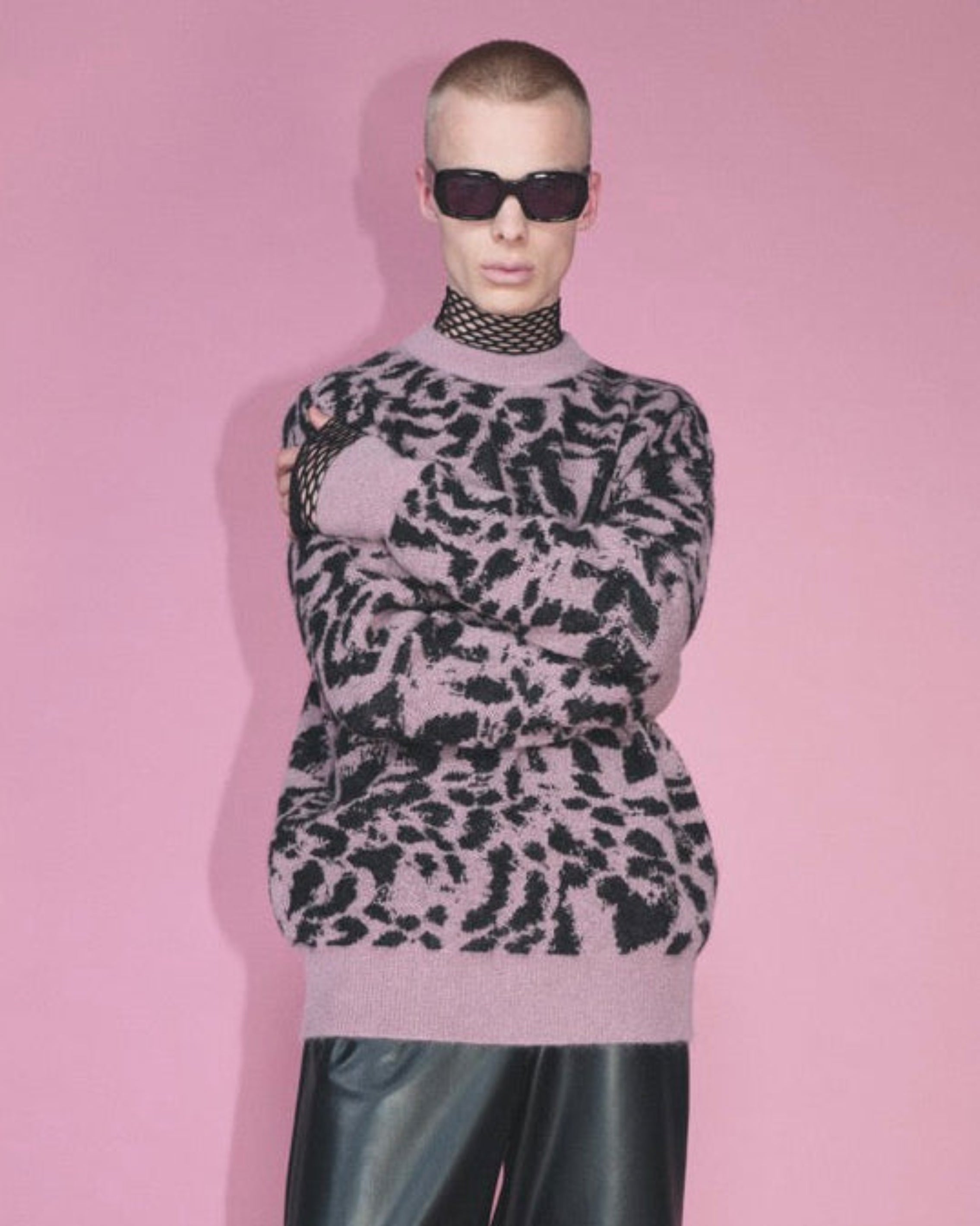 Leopard Jacquard Knit Sweater