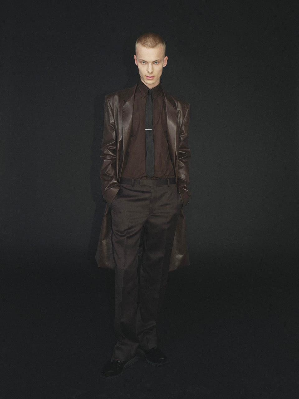 Wool Satin Strait Trousers