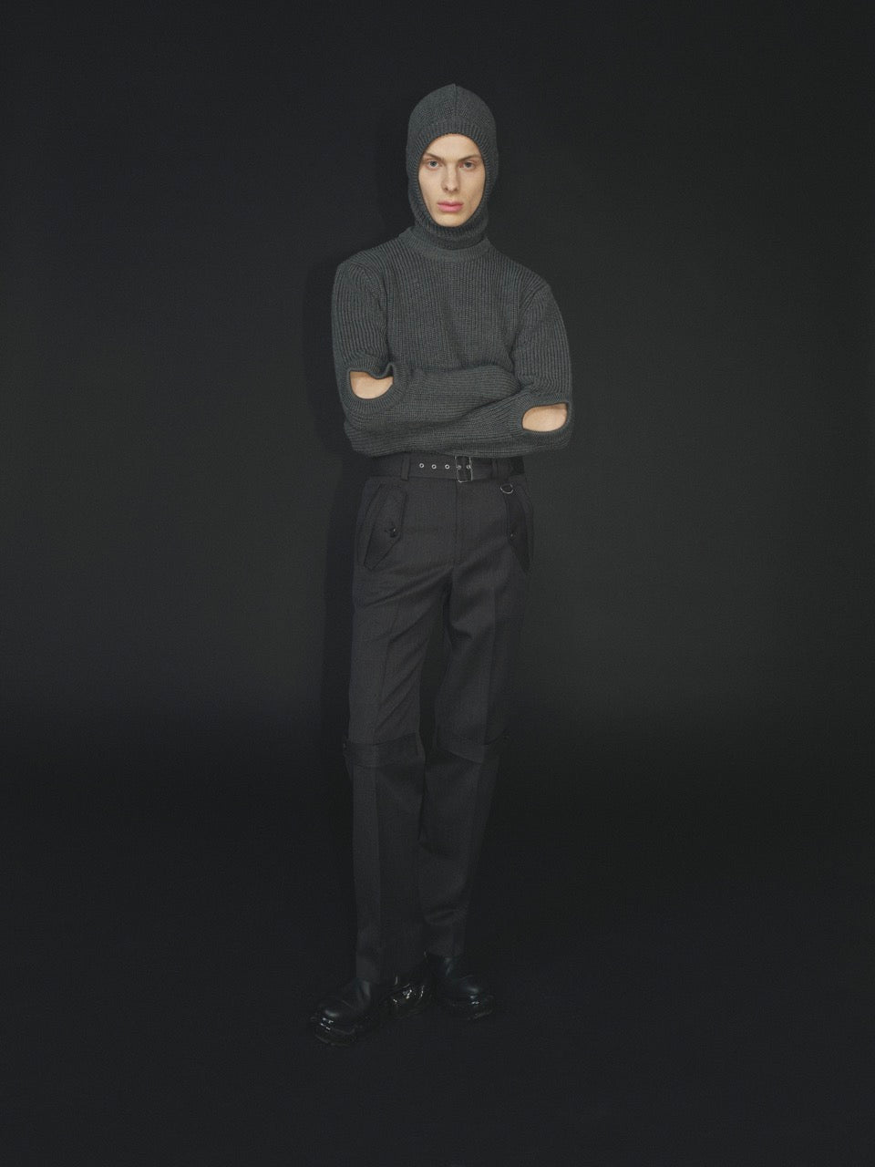 Wool GABARDINE TRENCH TROUSERS