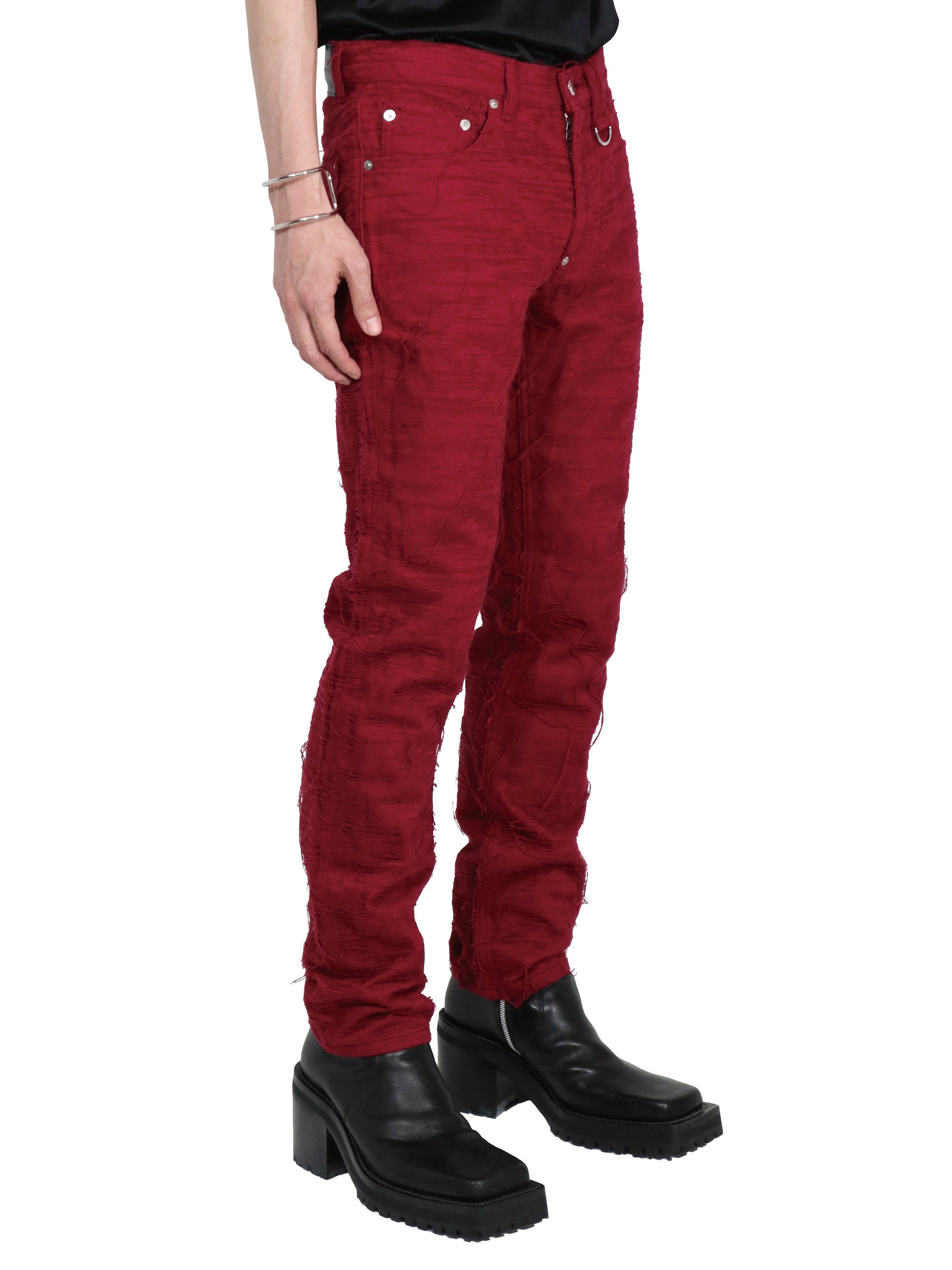 Crash denim 5pockets pants