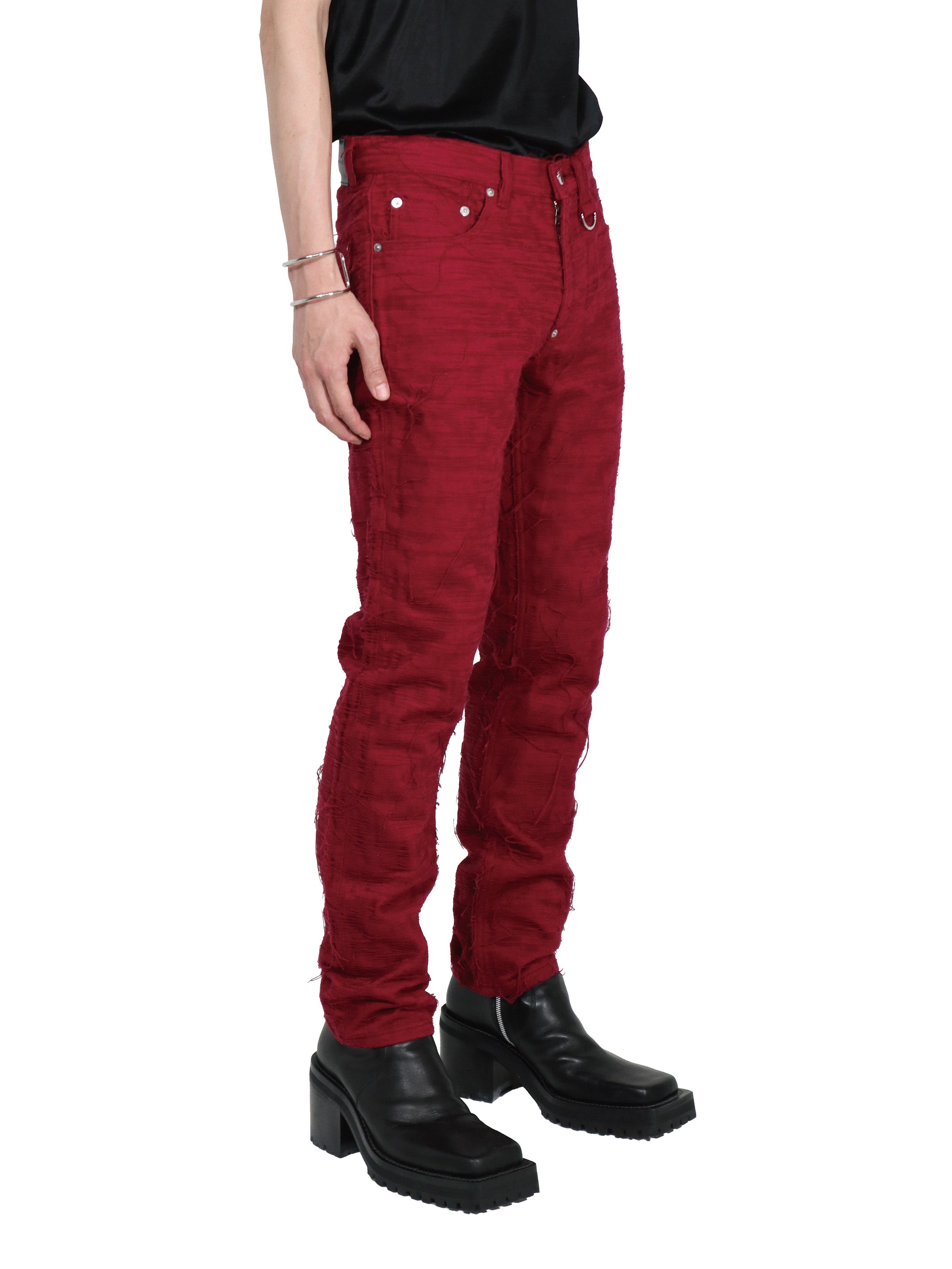Crash denim 5pockets pants