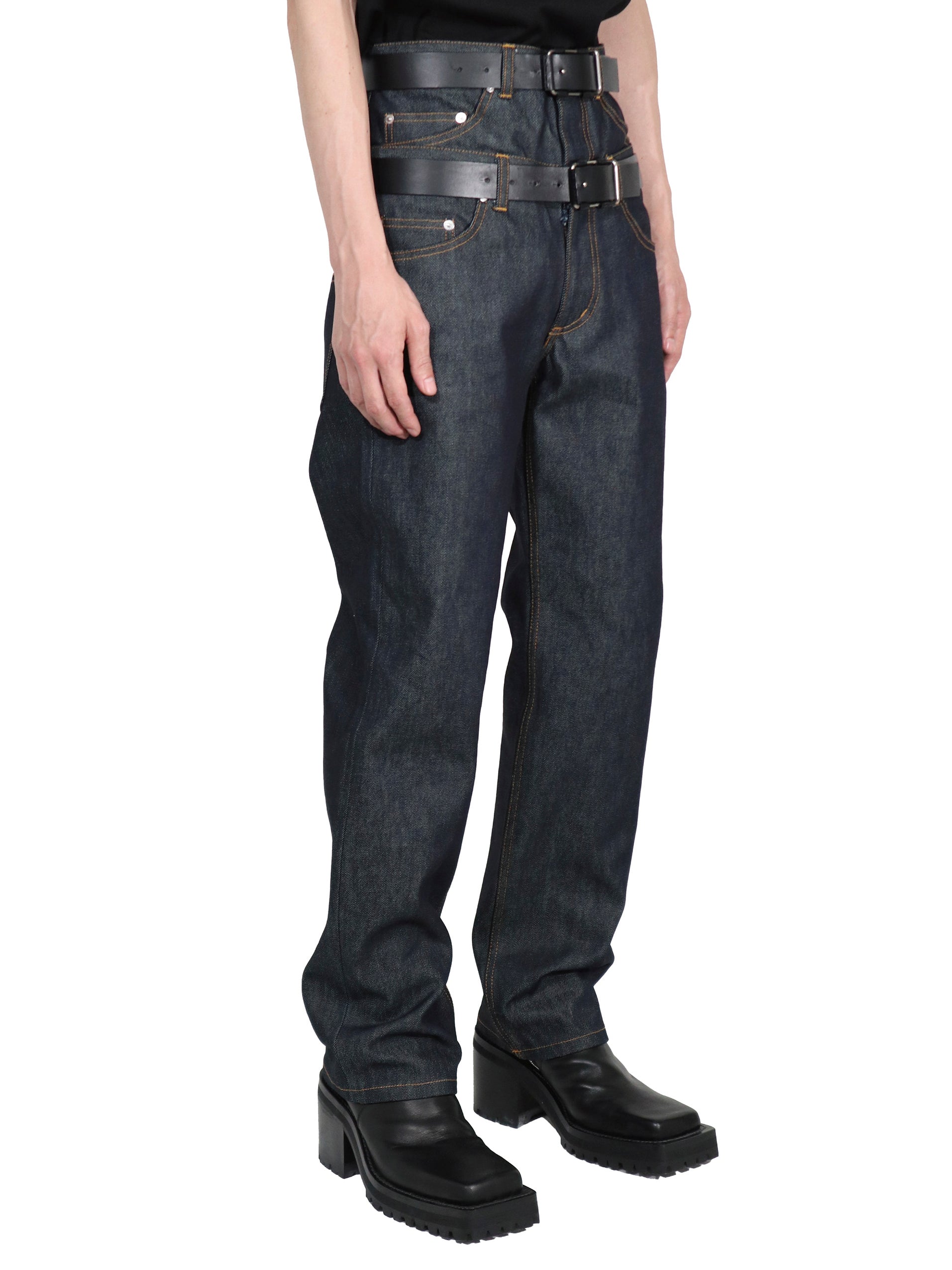 RIGID DENIM DOUBLE STACKED PANTS