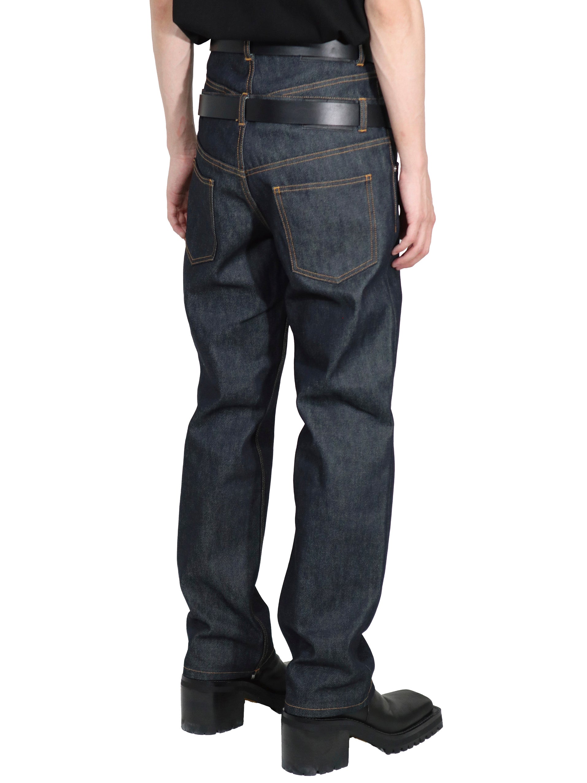 RIGID DENIM DOUBLE STACKED PANTS