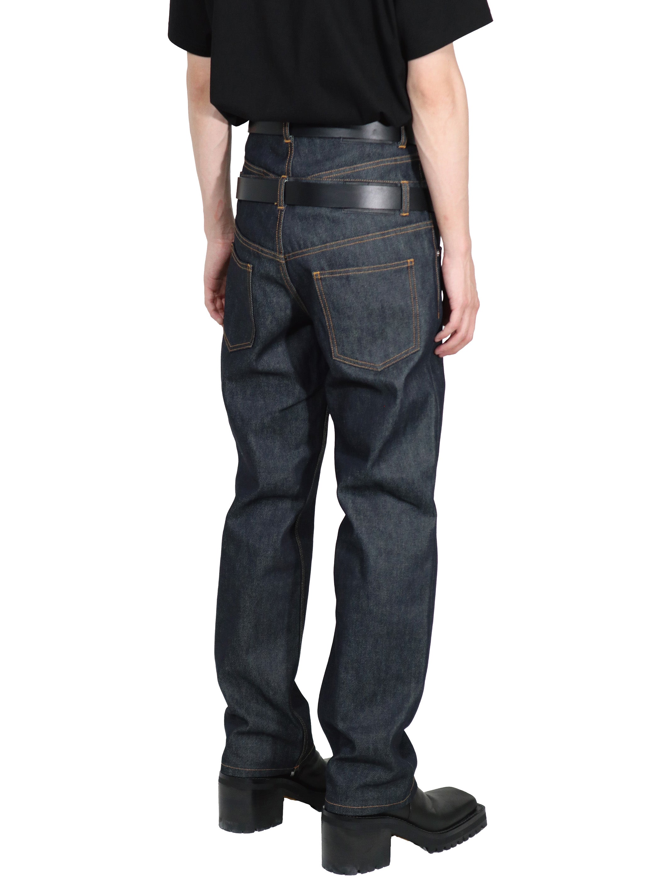 RIGID DENIM DOUBLE STACKED PANTS