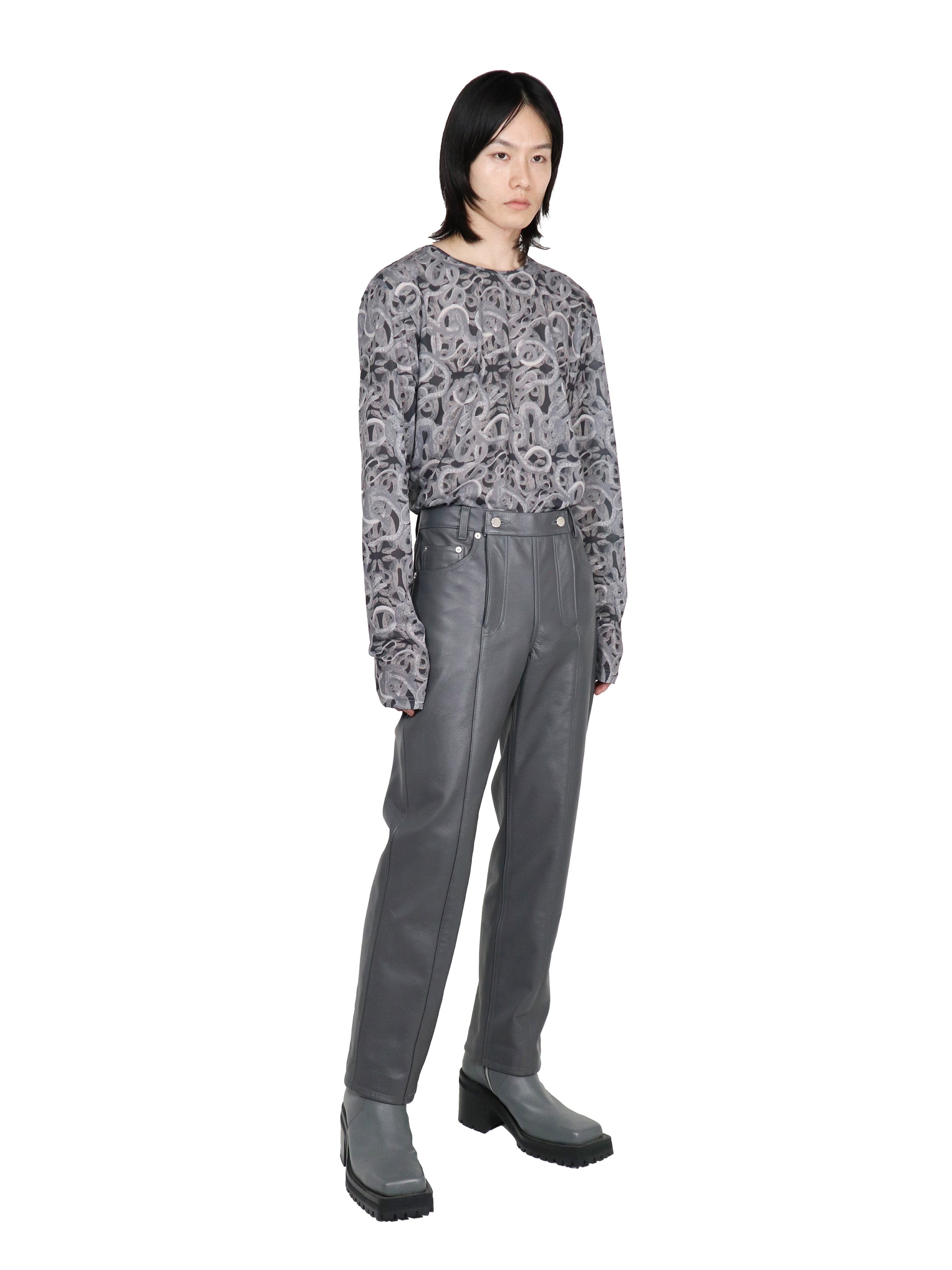 ALL OVER PRINT CREW NECK TOP
