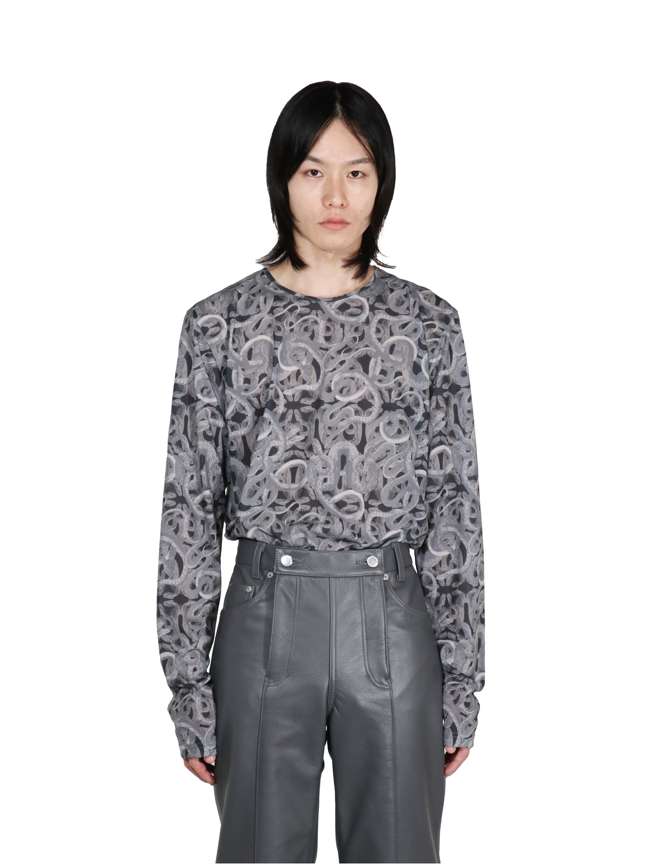 ALL OVER PRINT CREW NECK TOP