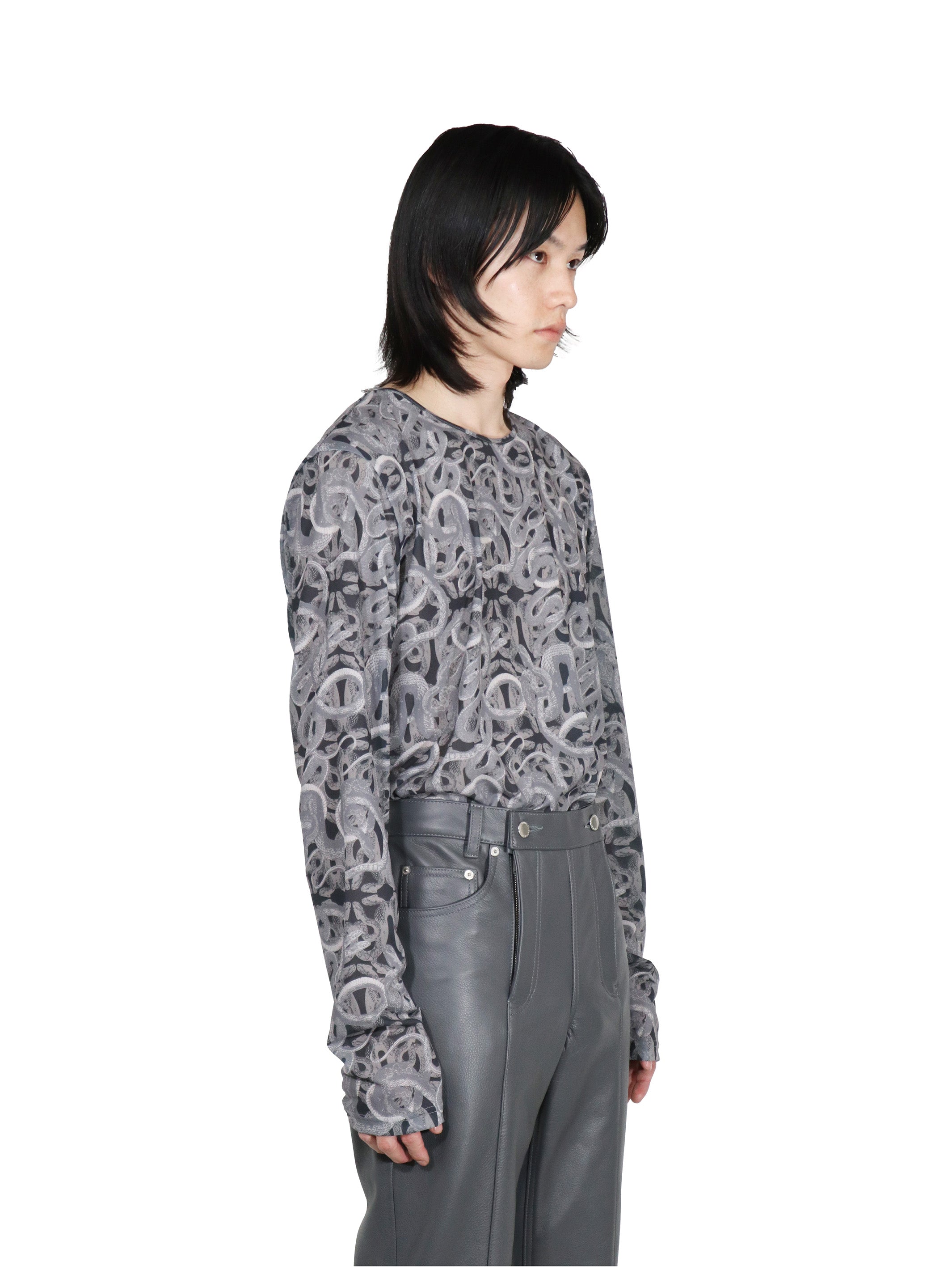 ALL OVER PRINT CREW NECK TOP