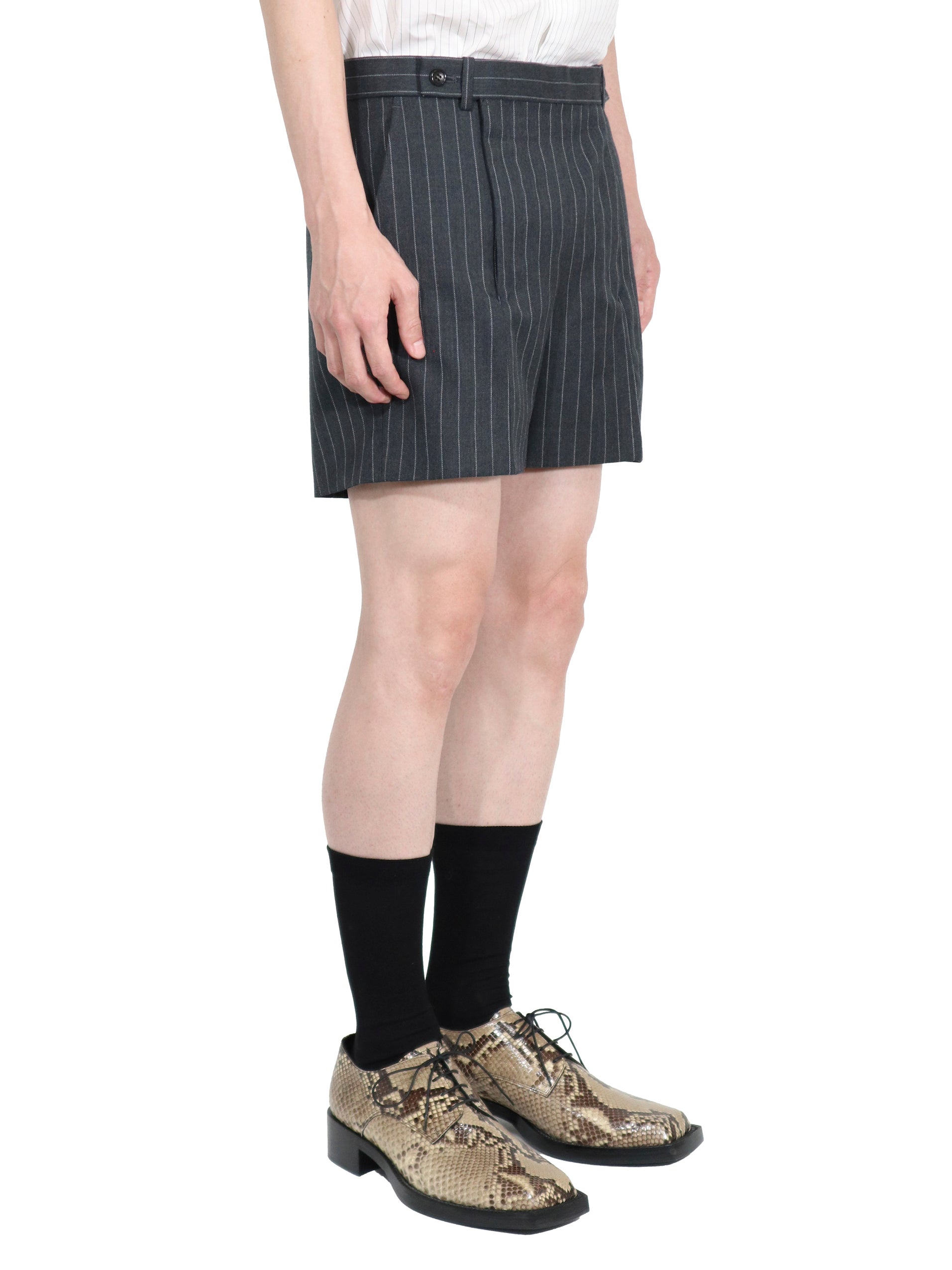WOOL GABARDINE DOUBLE ZIPPERFLY SHORTS