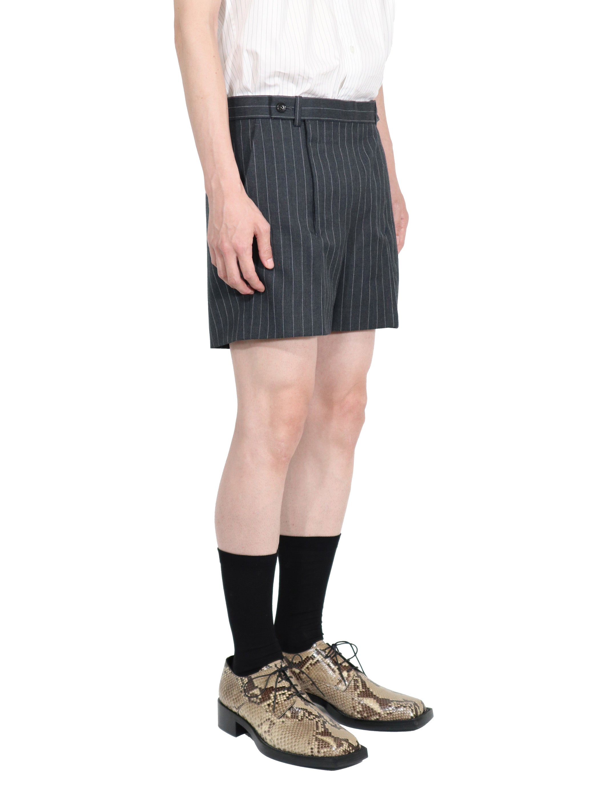 WOOL GABARDINE DOUBLE ZIPPERFLY SHORTS