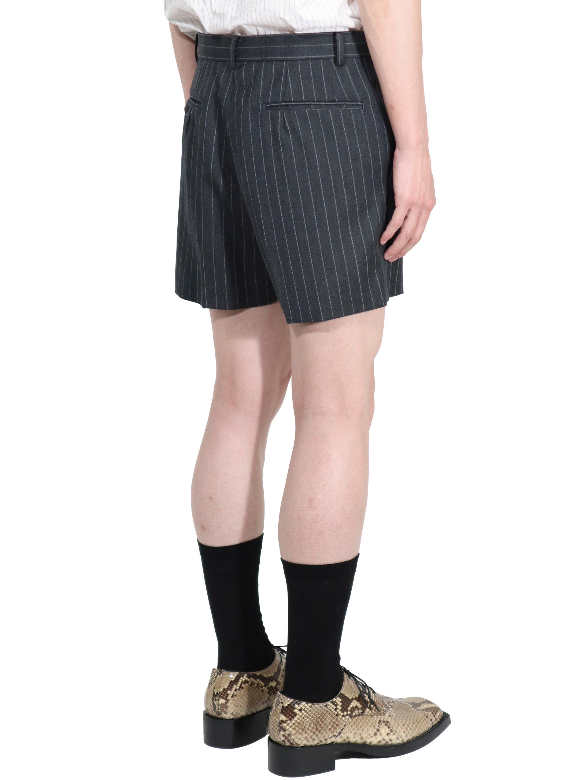 WOOL GABARDINE DOUBLE ZIPPERFLY SHORTS