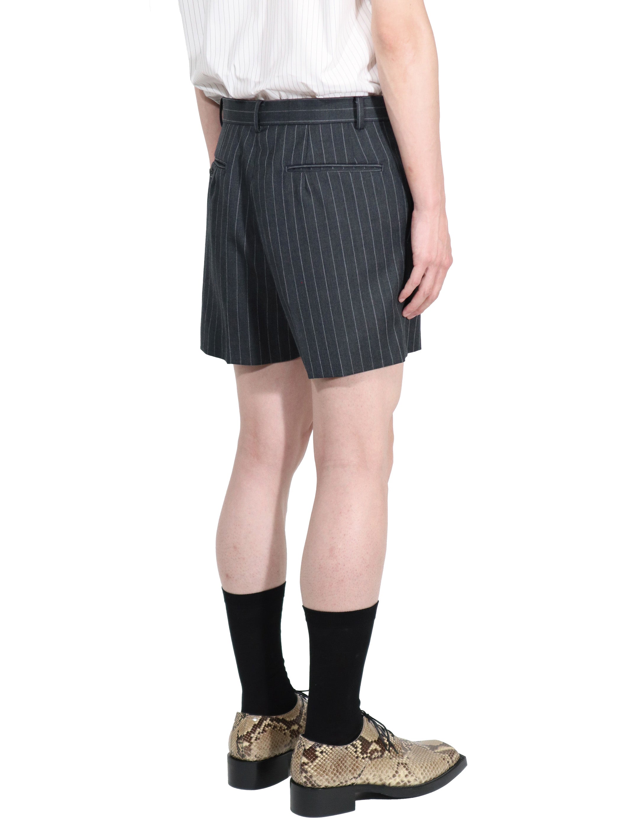 WOOL GABARDINE DOUBLE ZIPPERFLY SHORTS